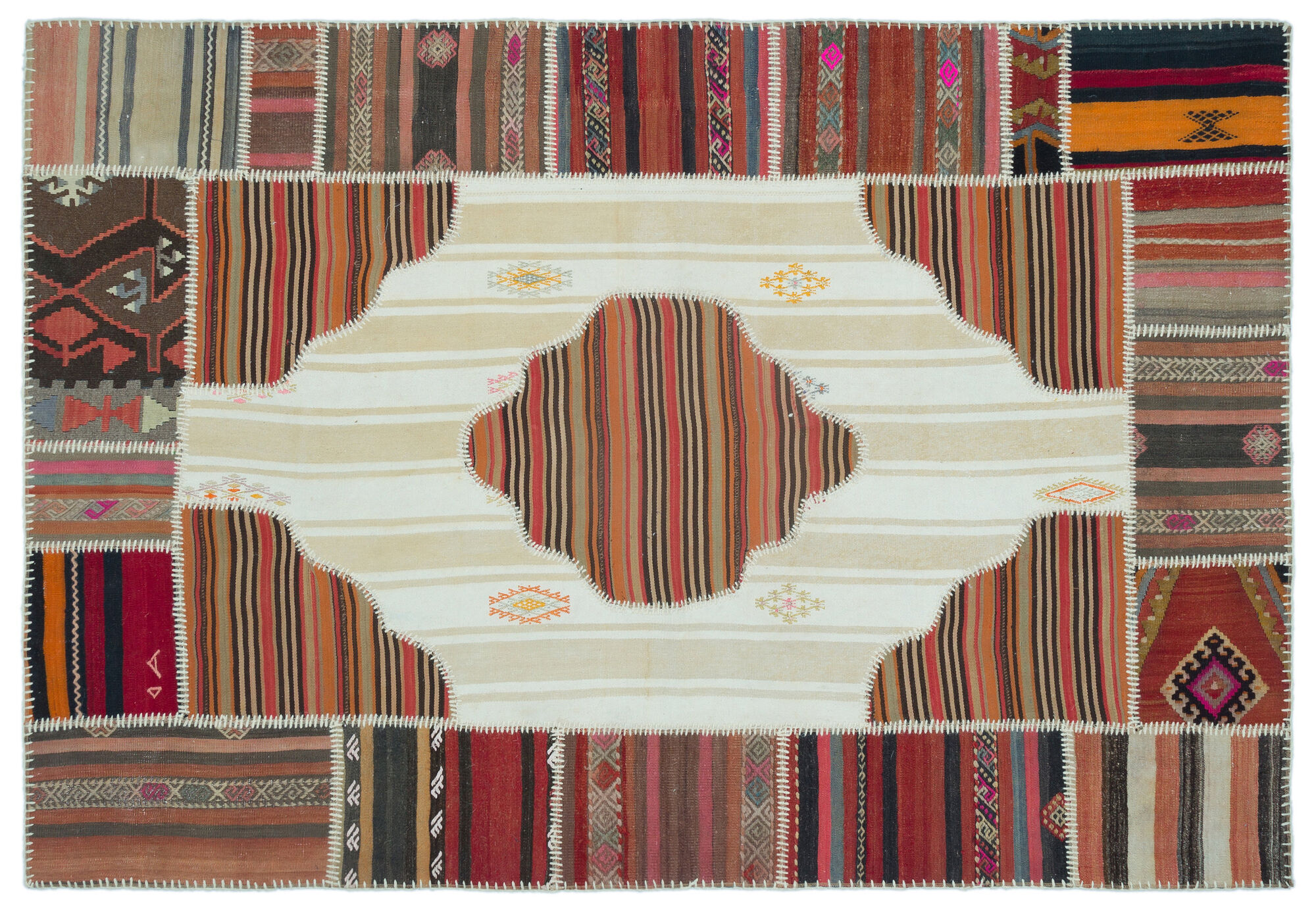 Apex Kilim Patchwork Unique Naturel 25337 160 cm X 230 cm