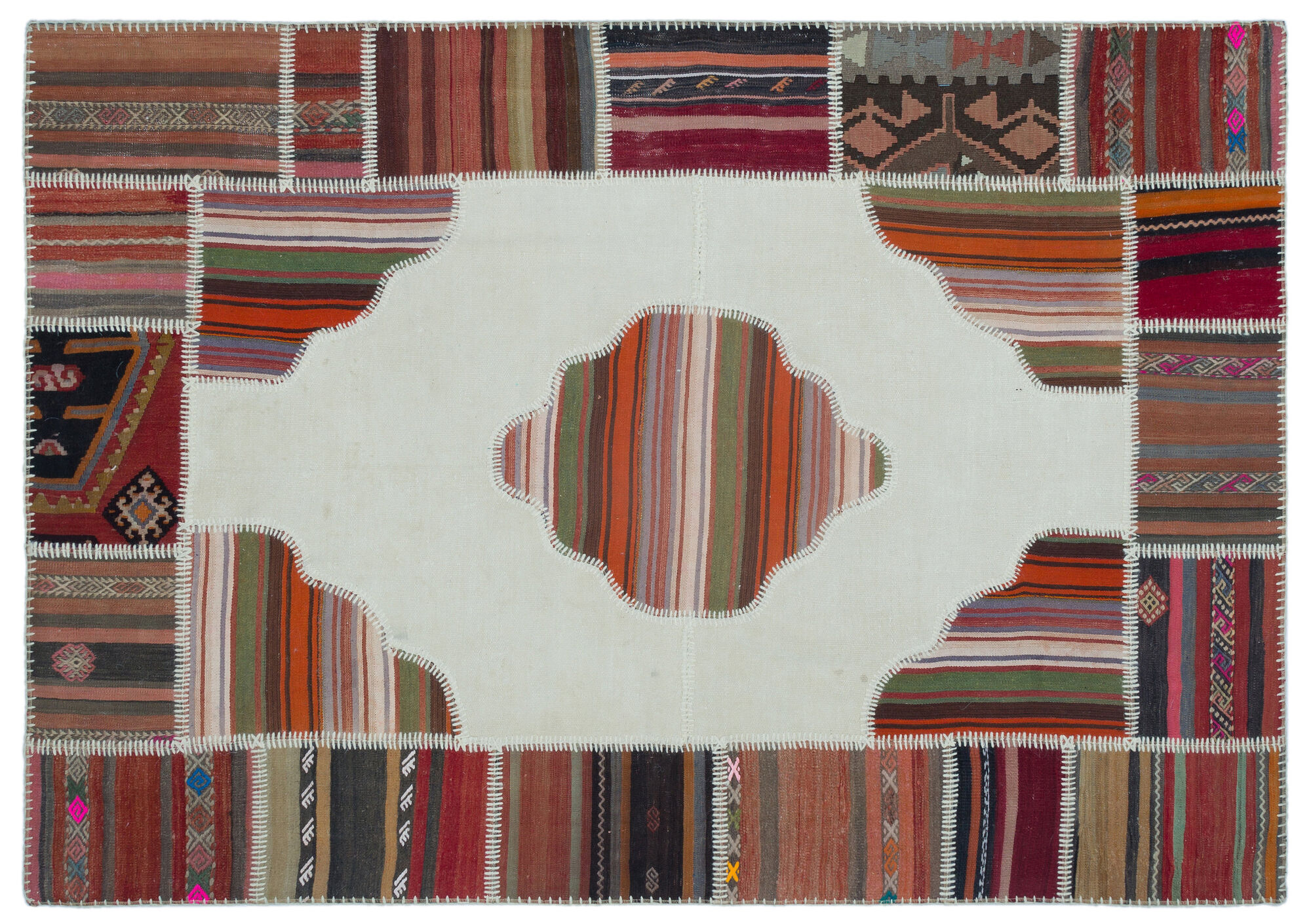 Apex Kilim Patchwork Unique Naturel 25596 162 cm X 228 cm