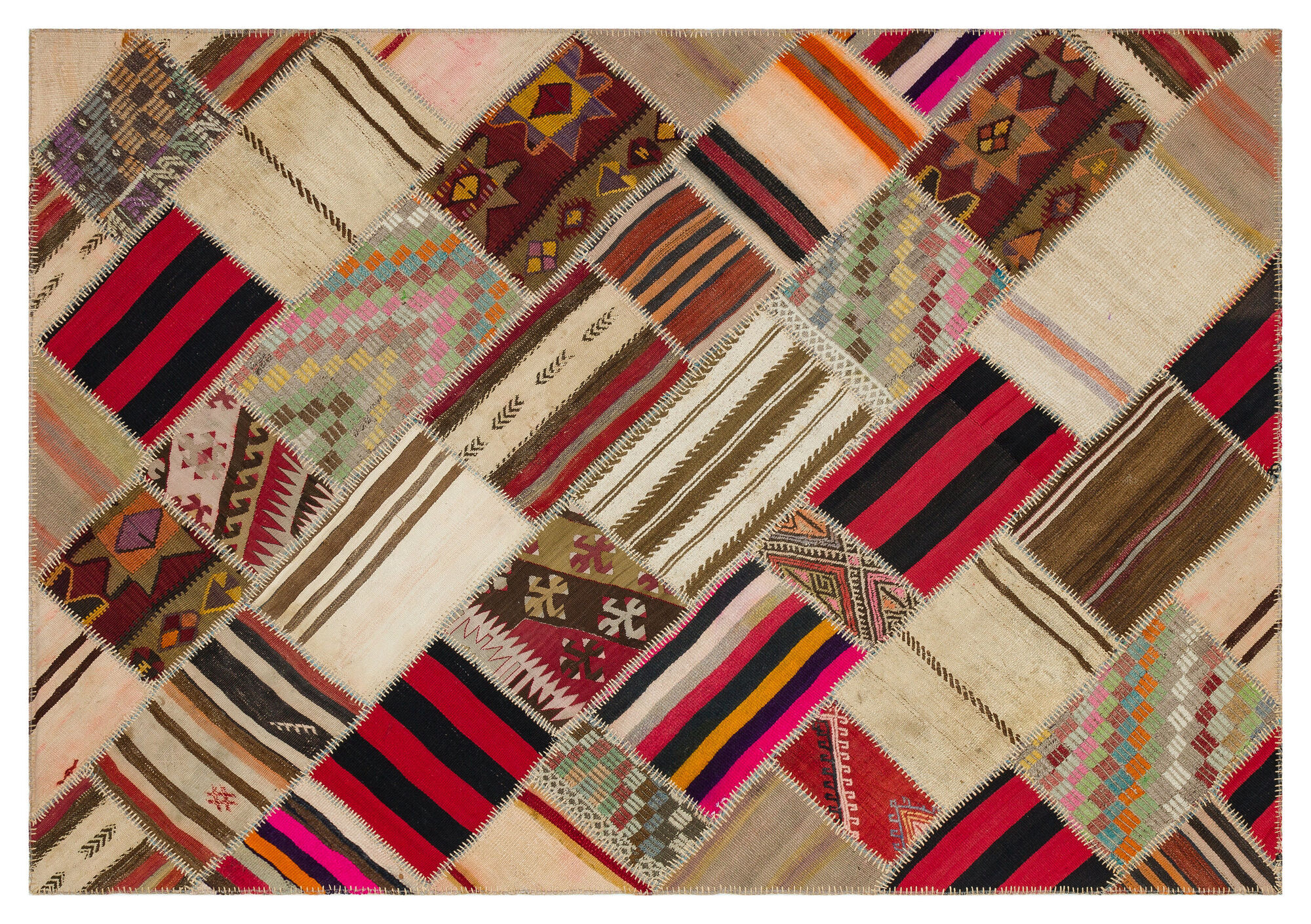 Apex Kilim Patchwork Unique Naturel 36512 160 cm X 232 cm