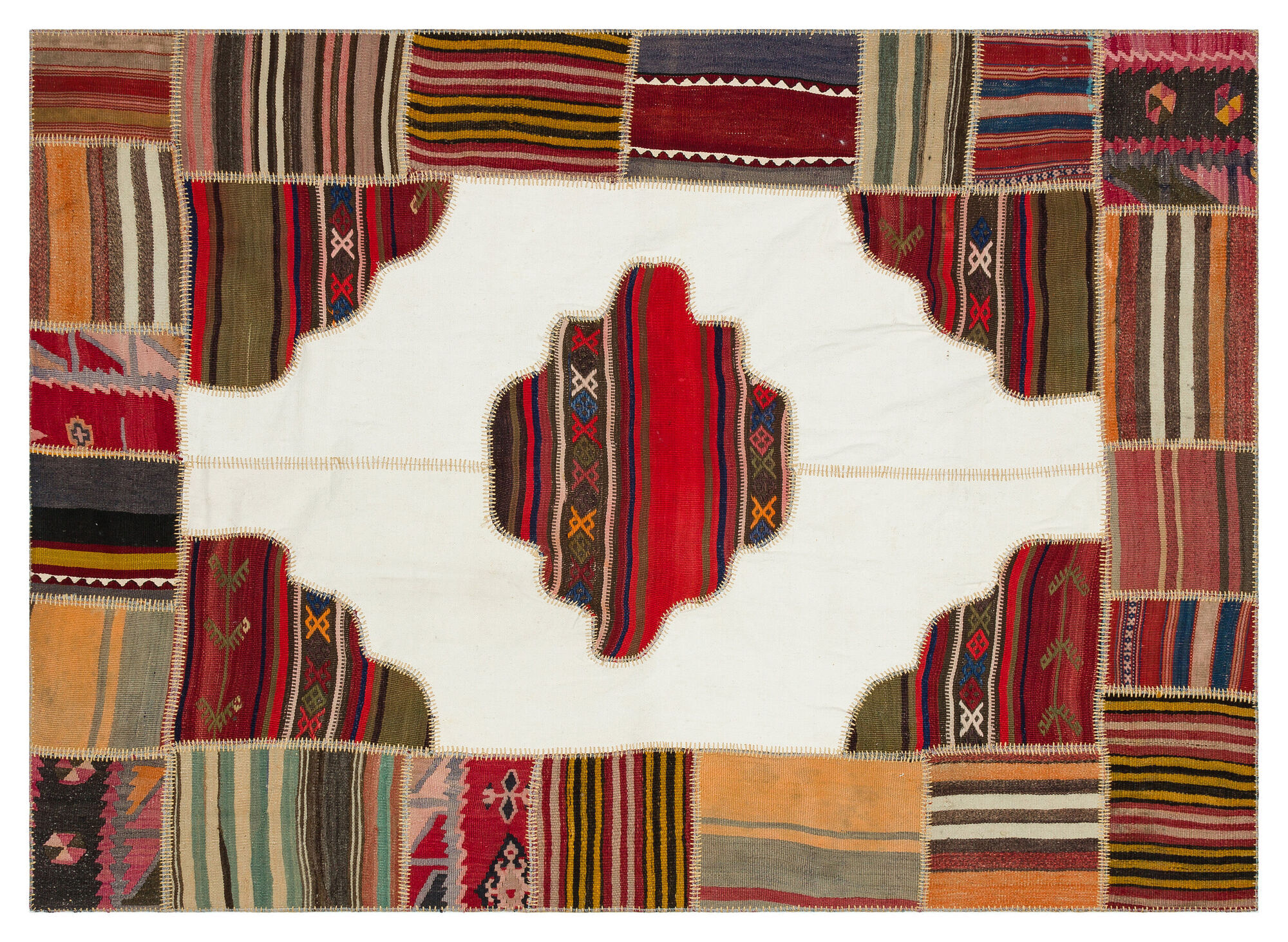 Apex Kilim Patchwork Unique Naturel 36513 160 cm X 224 cm