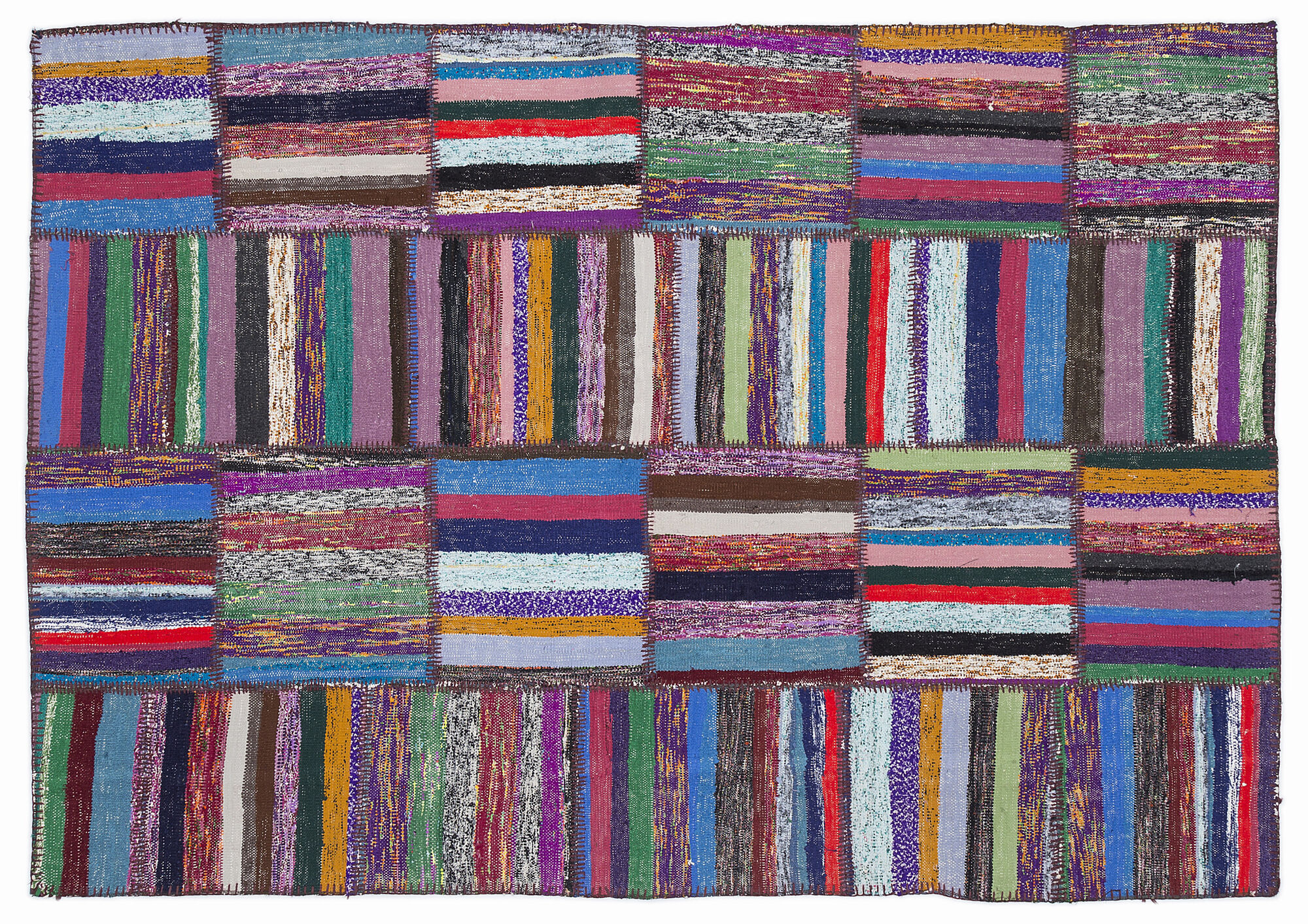 Apex Kilim Patchwork Unique Striped 1055 160 cm X 230 cm