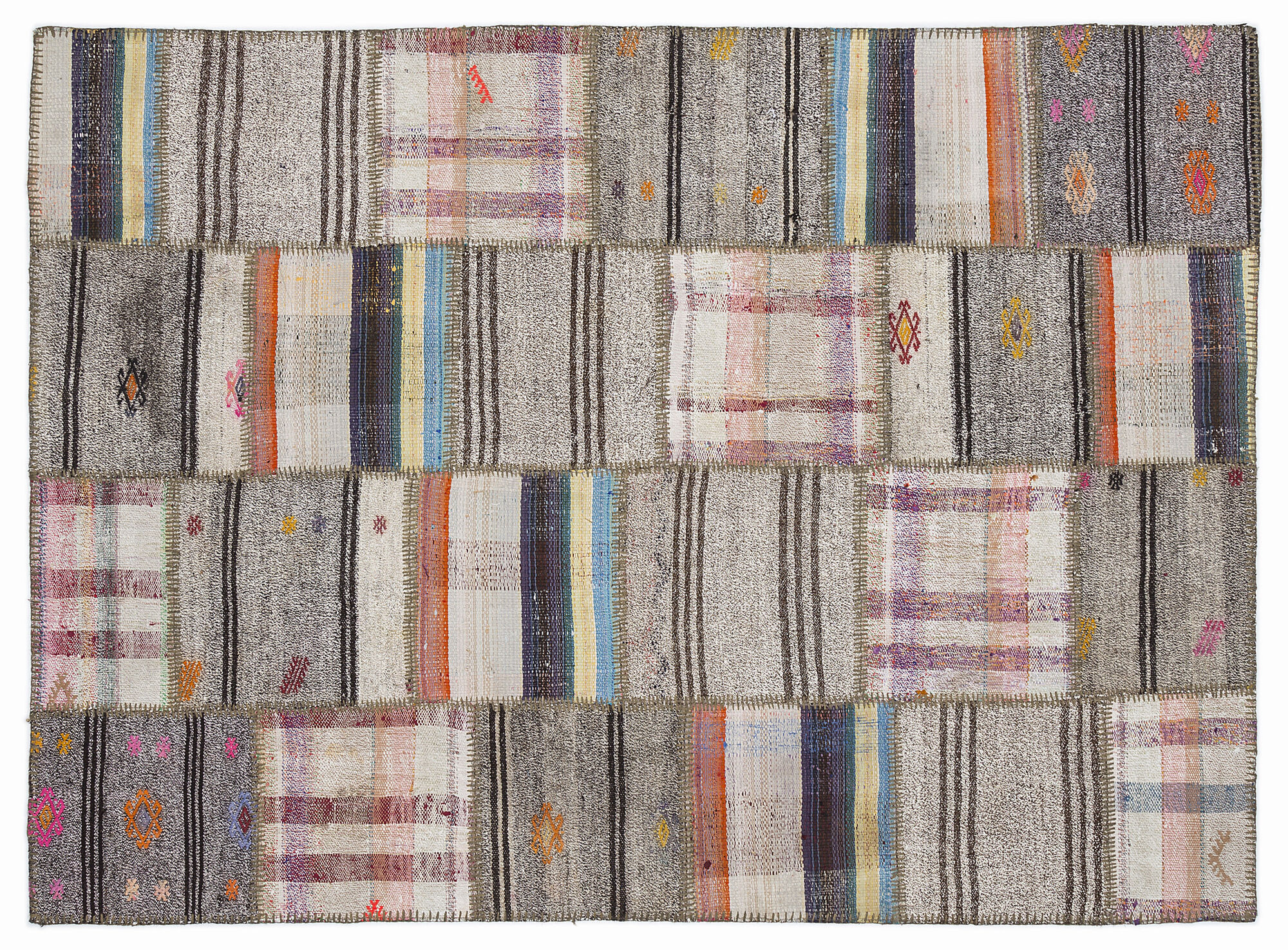 Apex Kilim Patchwork Unique Striped 1063 160 cm X 230 cm