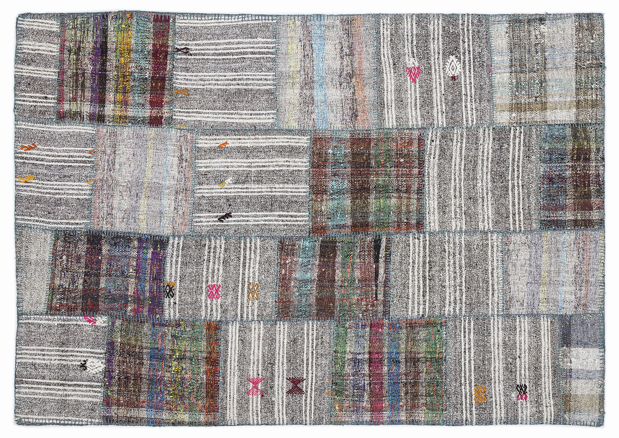 Apex Kilim Patchwork Unique Striped 1064 160 cm X 230 cm