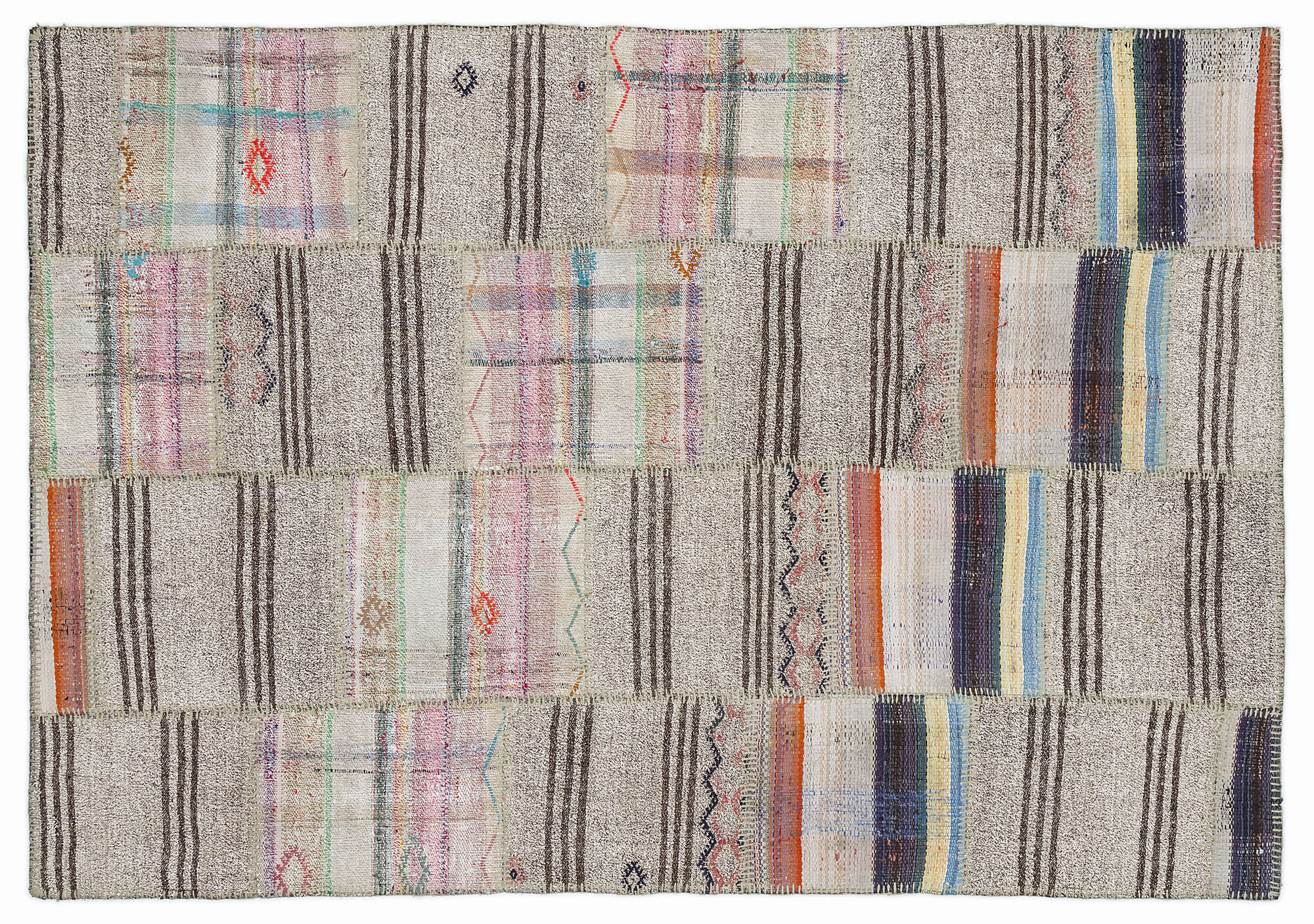 Apex Kilim Patchwork Unique Striped 1072 160 cm X 230 cm