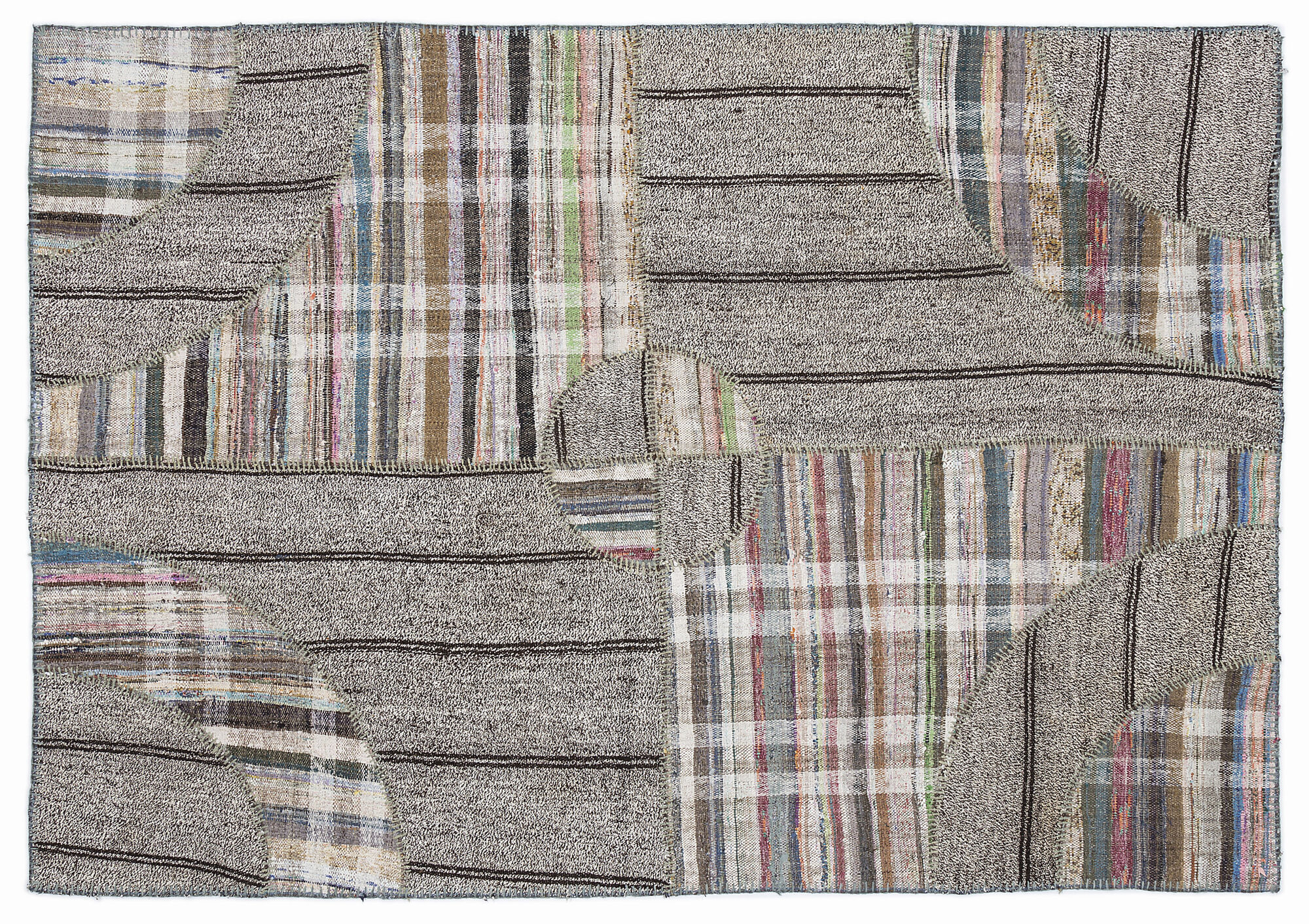 Apex Kilim Patchwork Unique Striped 1073 160 cm X 230 cm