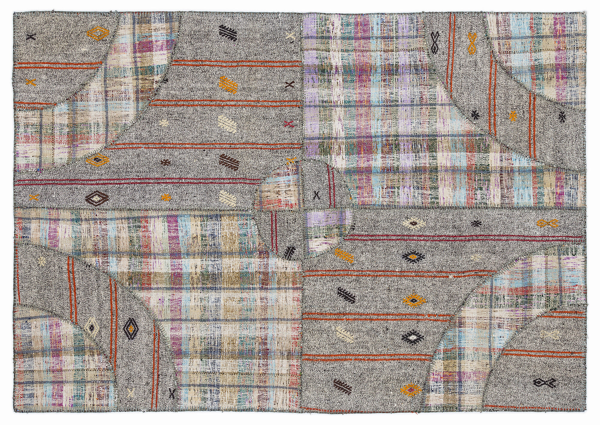 Apex Kilim Patchwork Unique Striped 1074 160 cm X 230 cm