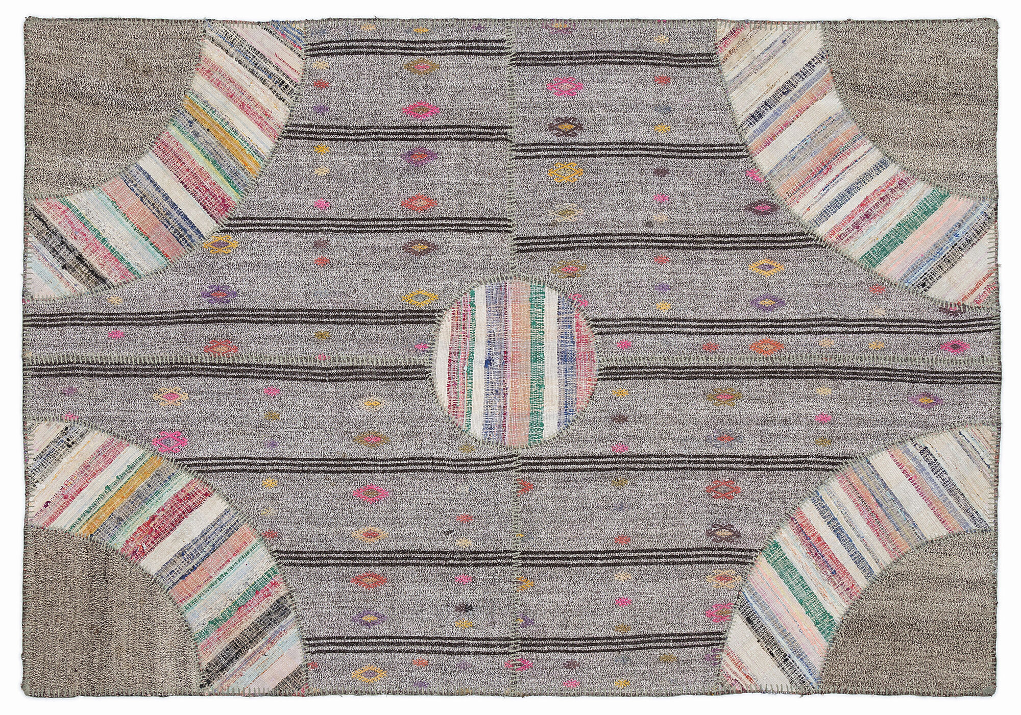 Apex Kilim Patchwork Unique Striped 1082 160 cm X 230 cm
