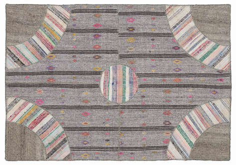 Apex Kilim Patchwork Unique Striped 1082 160 cm X 230 cm - 1