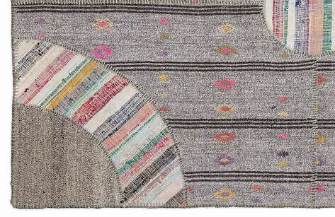 Apex Kilim Patchwork Unique Striped 1082 160 cm X 230 cm - 4