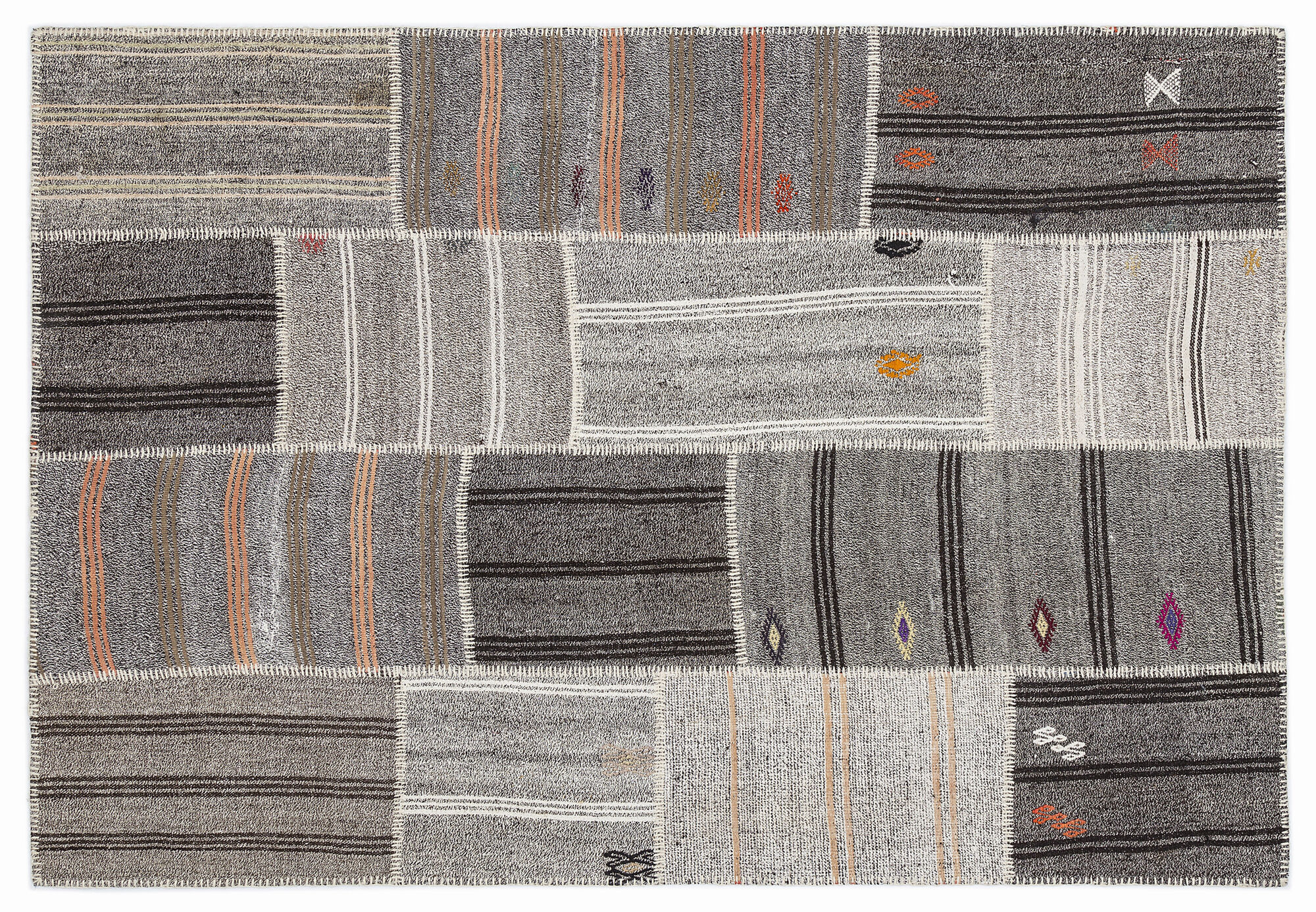 Apex Kilim Patchwork Unique Striped 1118 160 cm X 230 cm