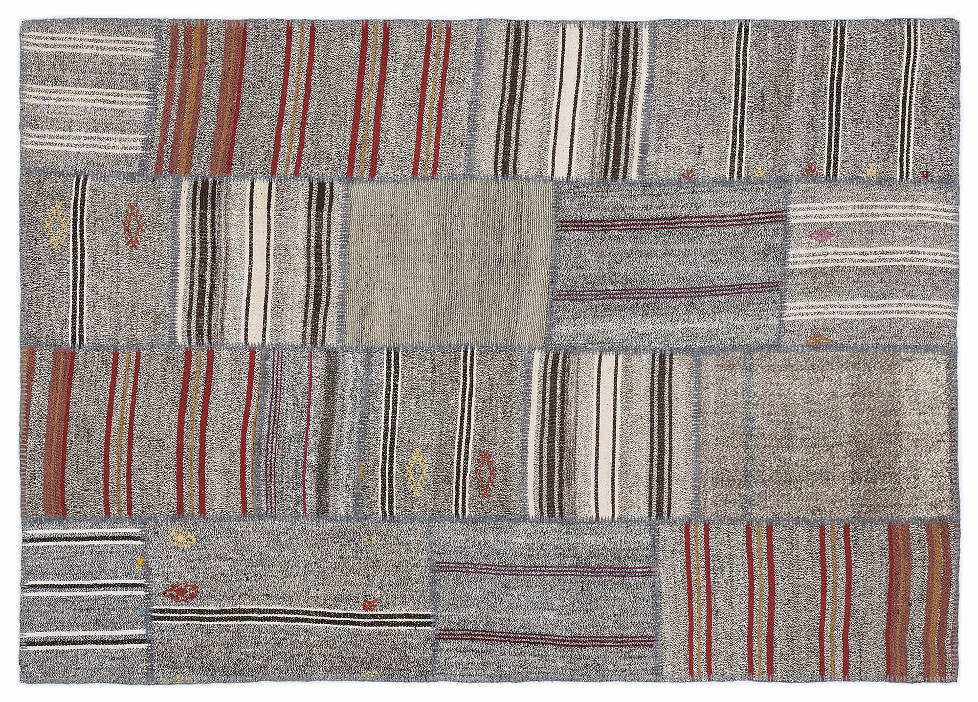 Apex Kilim Patchwork Unique Striped 1135 160 cm X 230 cm