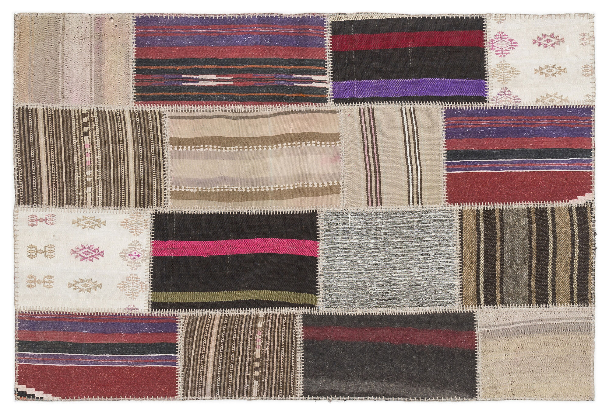 Apex Kilim Patchwork Unique Striped 11517 120 cm X 181 cm