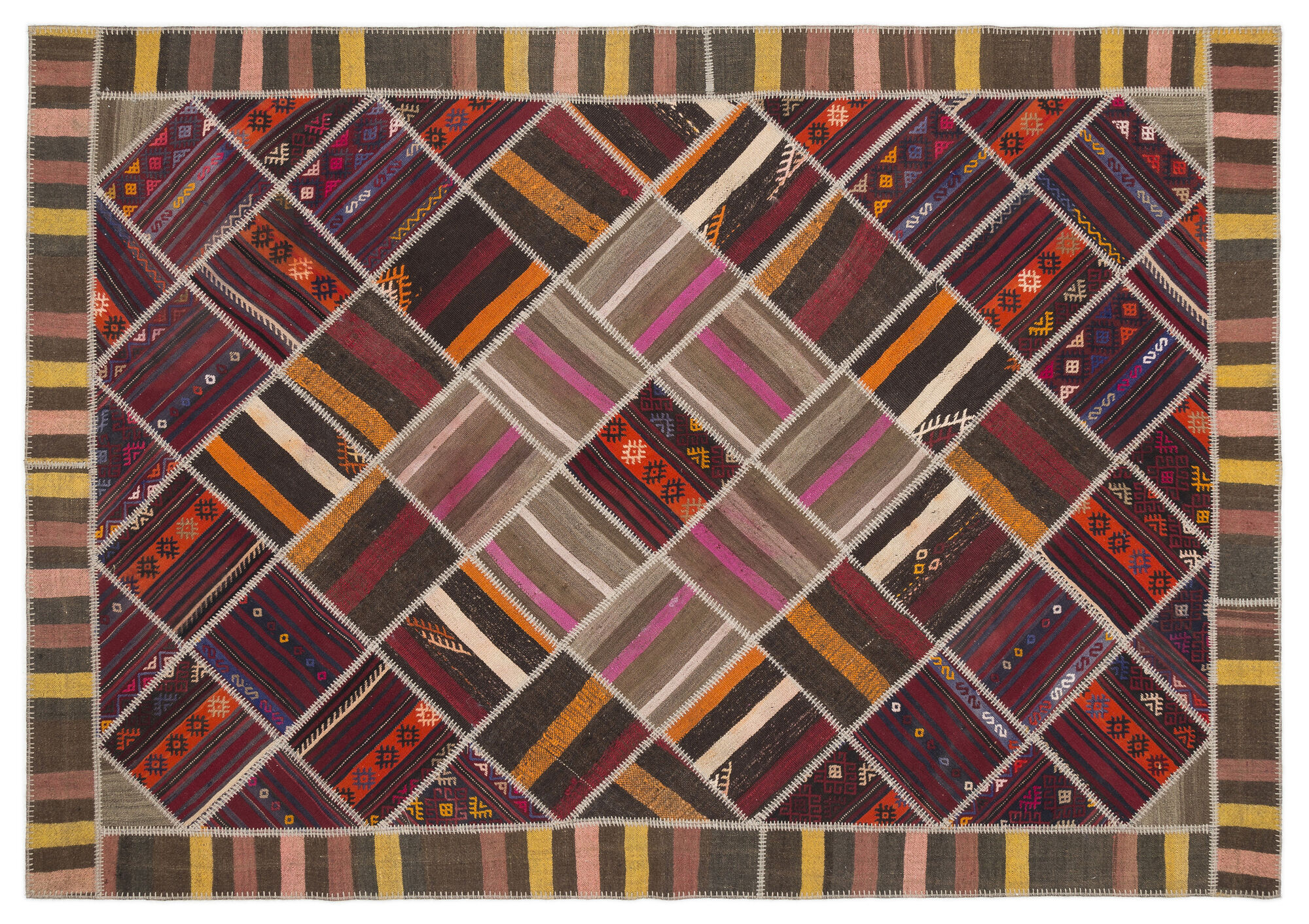 Apex Kilim Patchwork Unique Striped 11520 214 cm X 310 cm