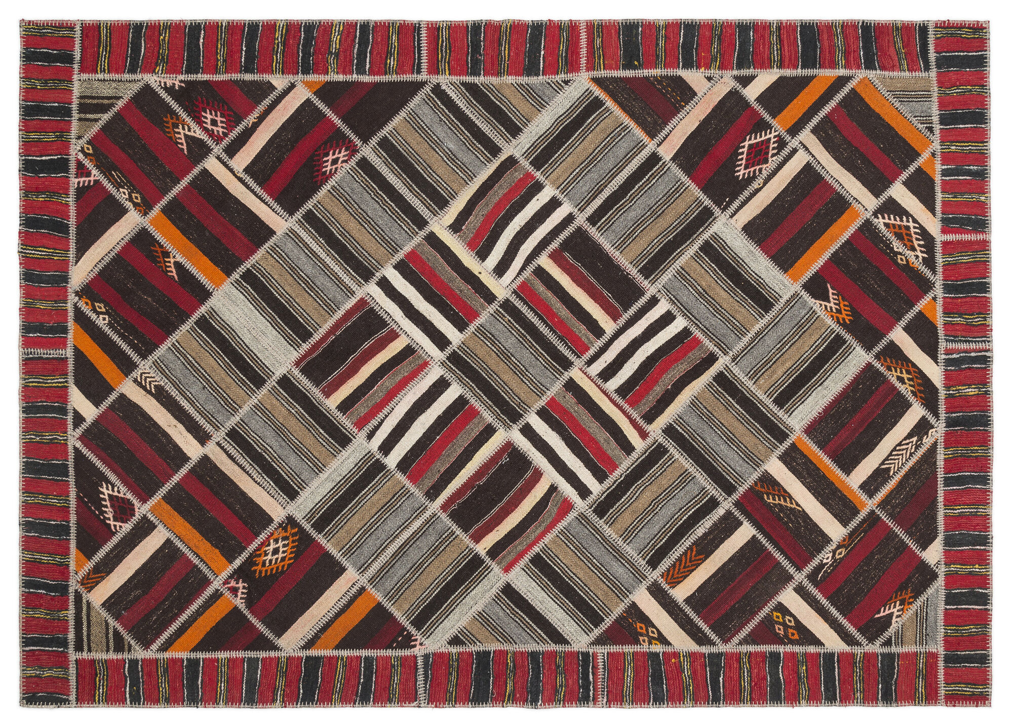 Apex Kilim Patchwork Unique Striped 11526 218 cm X 309 cm