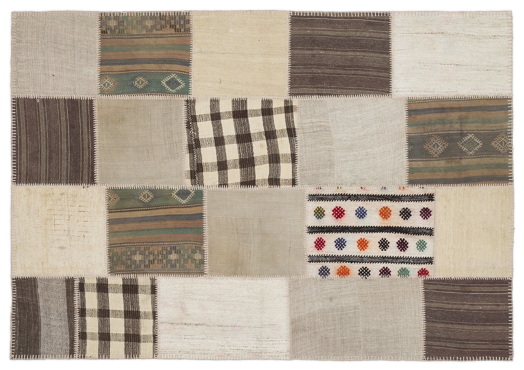 Apex Kilim Patchwork Unique Striped 1161 160 cm X 230 cm