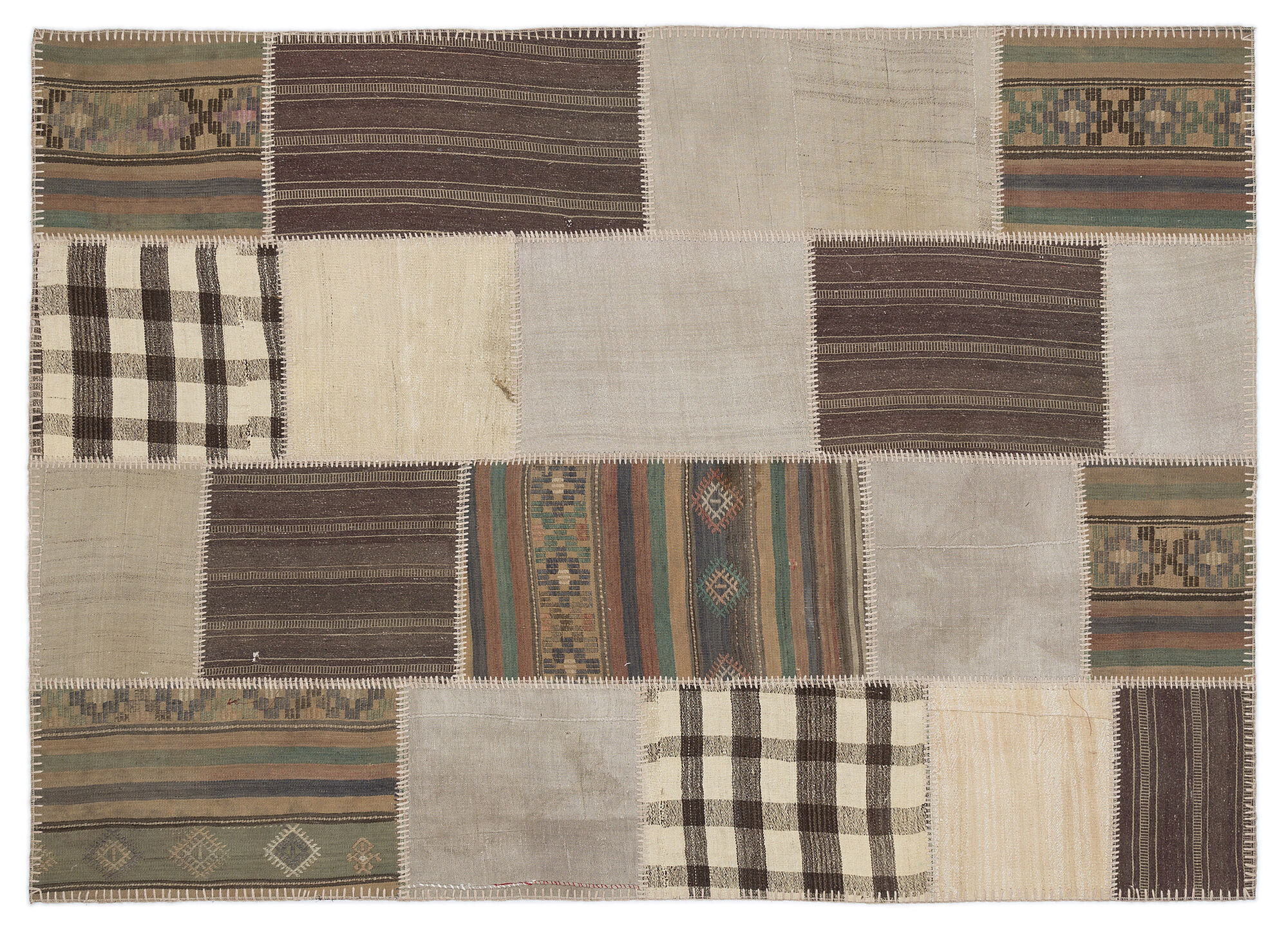 Apex Kilim Patchwork Unique Striped 1171 160 cm X 230 cm