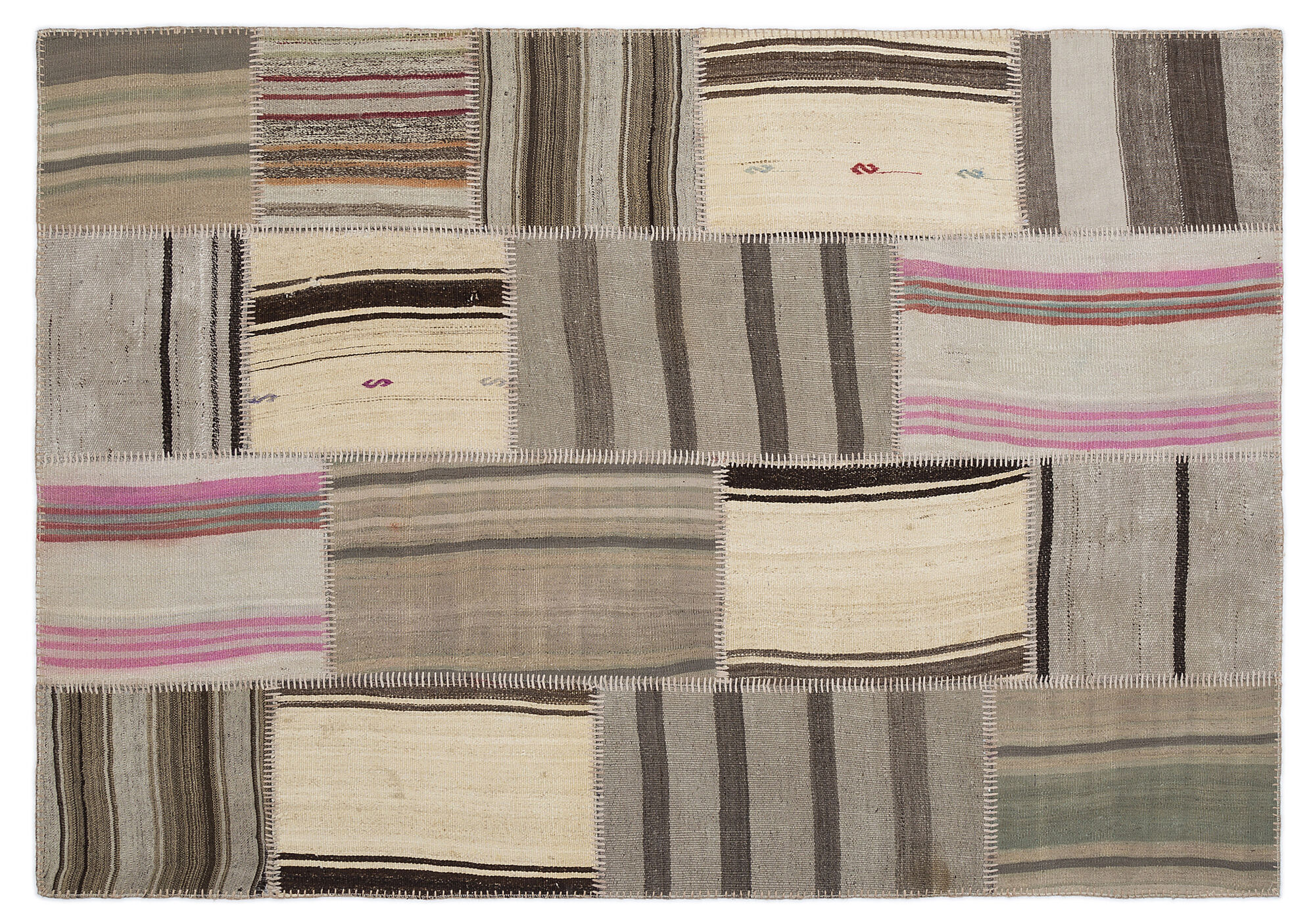 Apex Kilim Patchwork Unique Striped 1210 160 cm X 230 cm