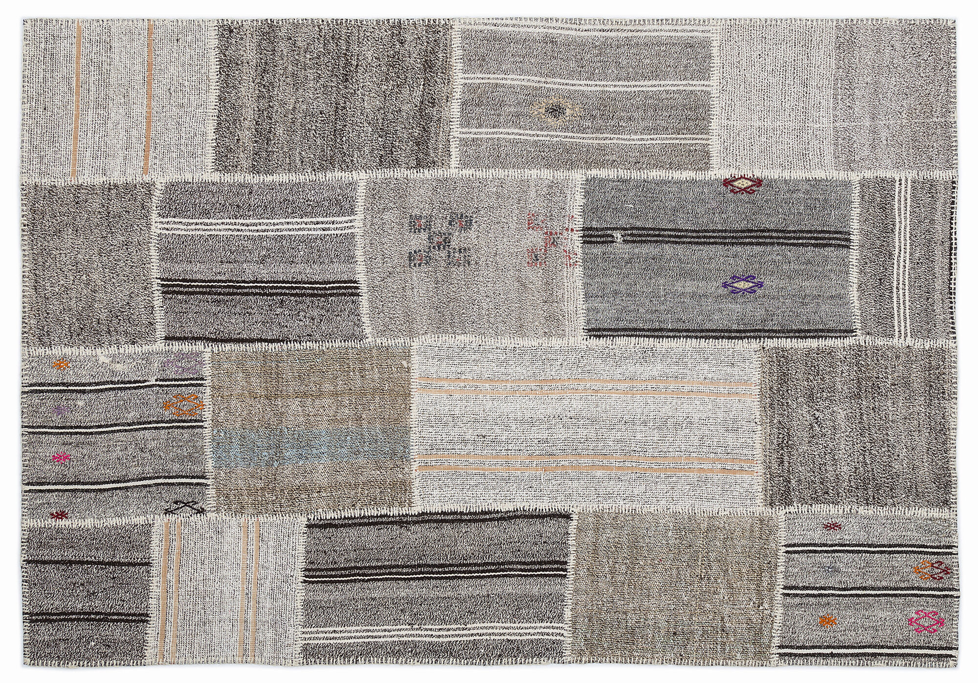 Apex Kilim Patchwork Unique Striped 1252 160 cm X 230 cm