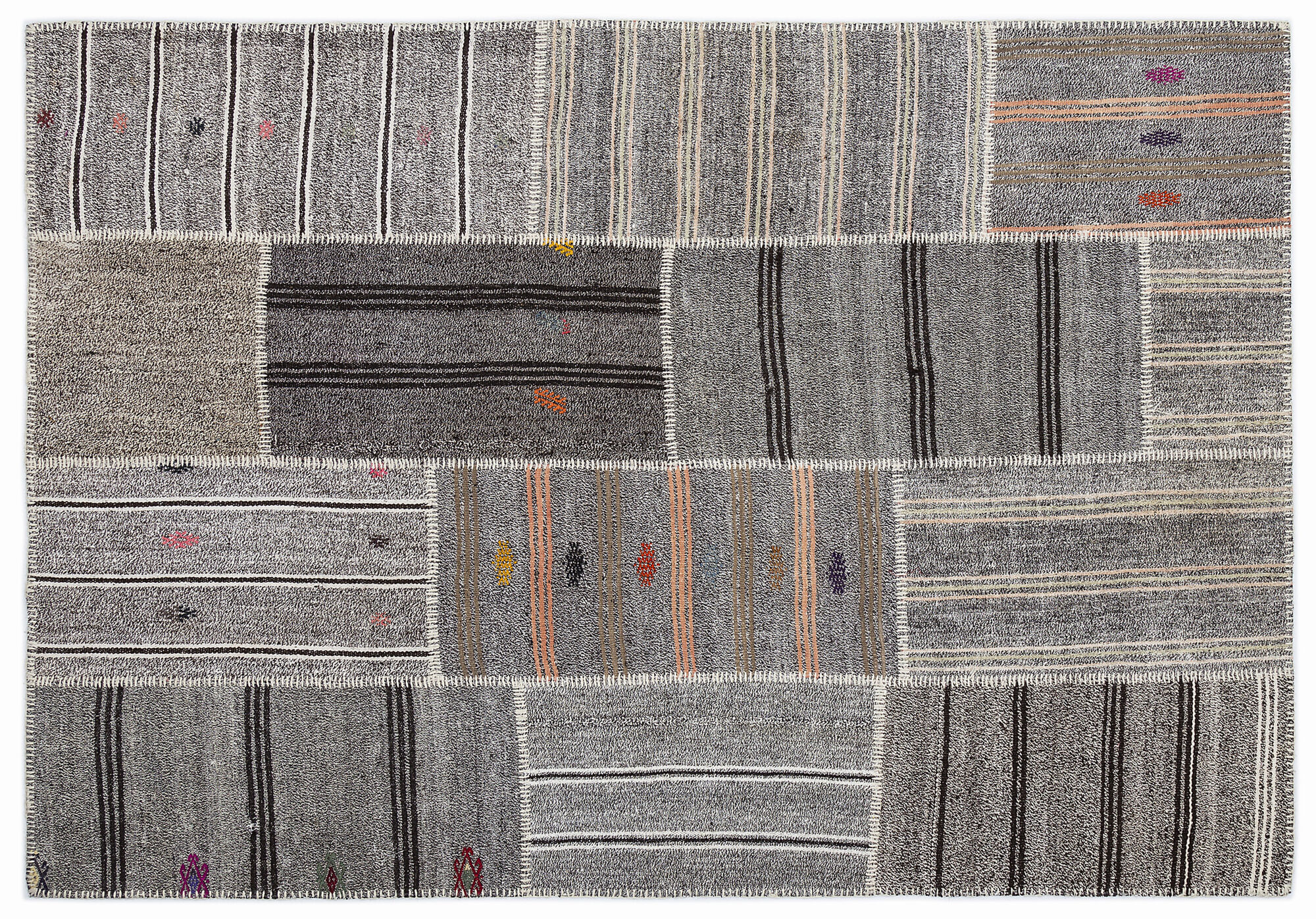 Apex Kilim Patchwork Unique Striped 1254 160 cm X 230 cm