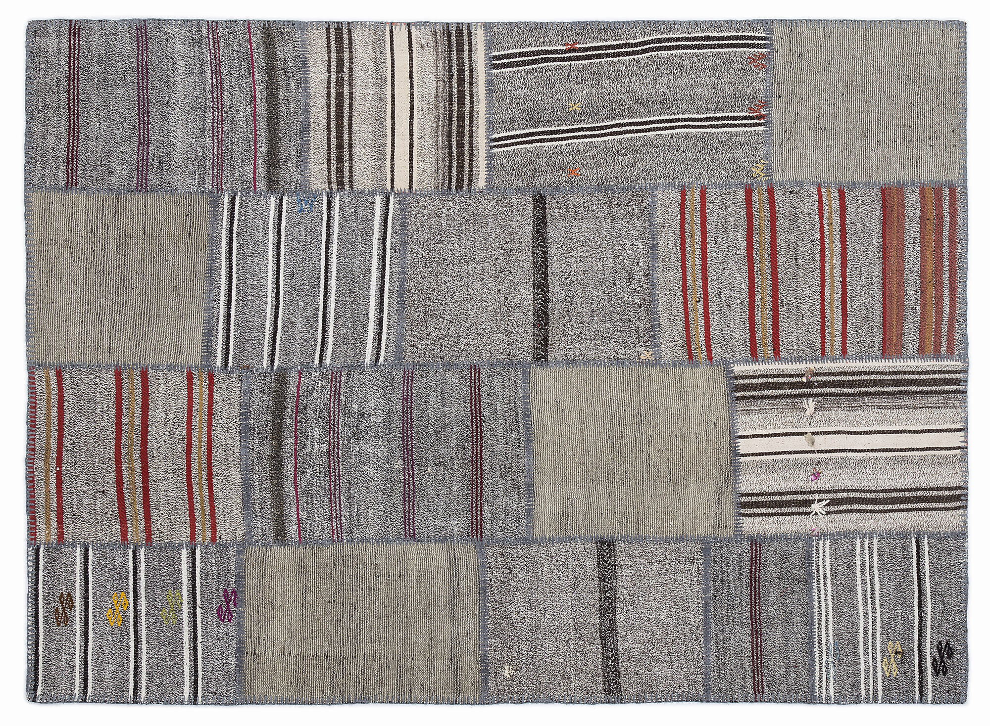 Apex Kilim Patchwork Unique Striped 1275 160 cm X 230 cm