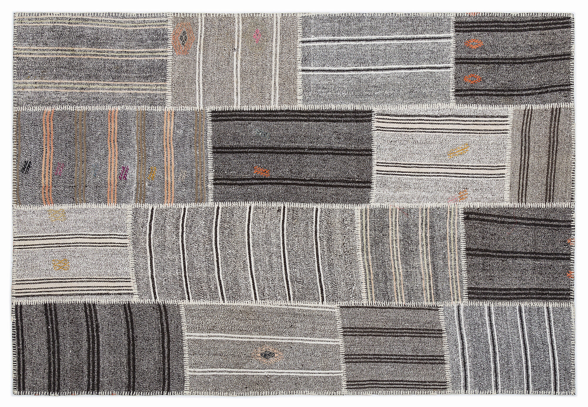 Apex Kilim Patchwork Unique Striped 1276 160 cm X 230 cm