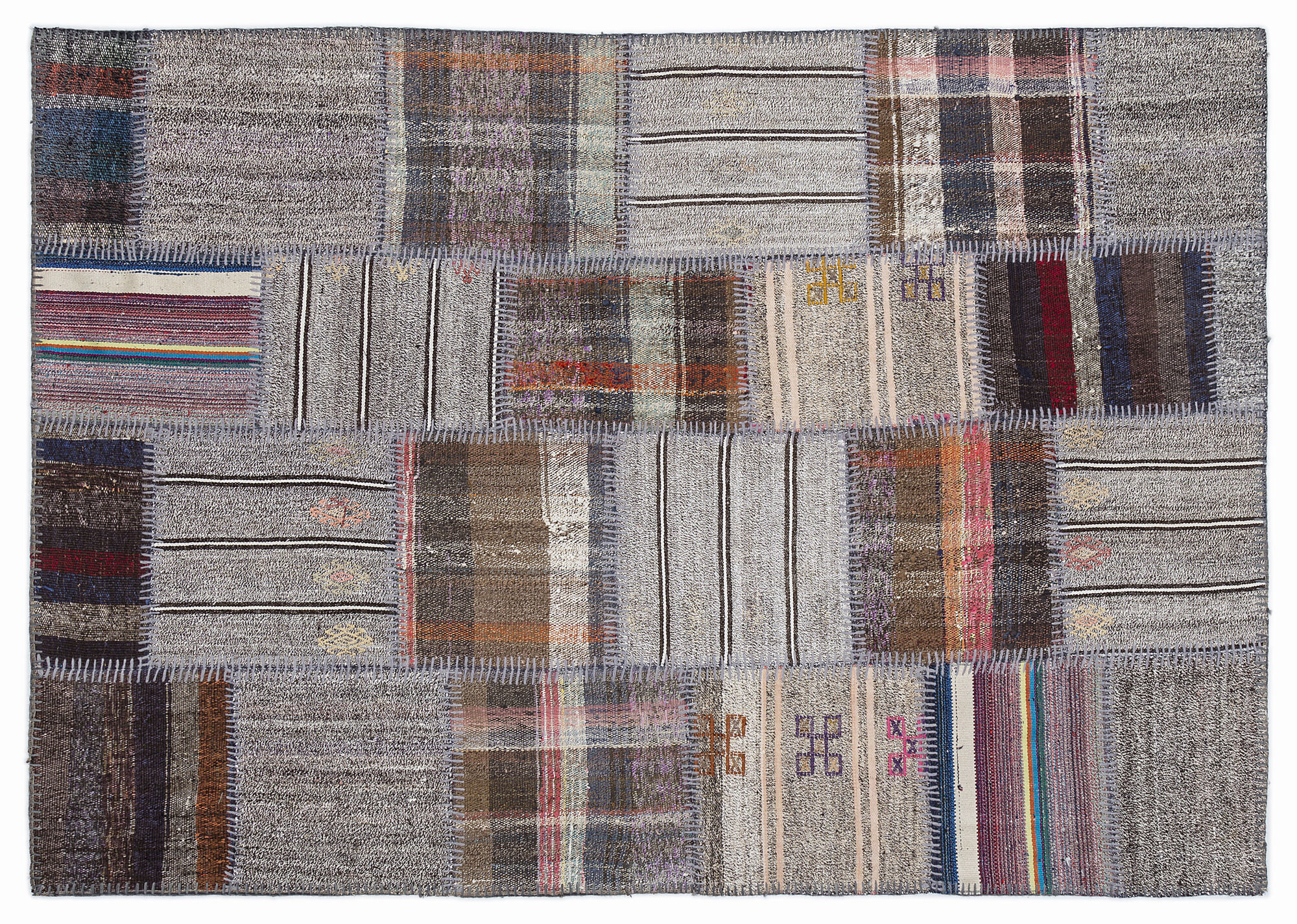 Apex Kilim Patchwork Unique Striped 1282 160 cm X 230 cm