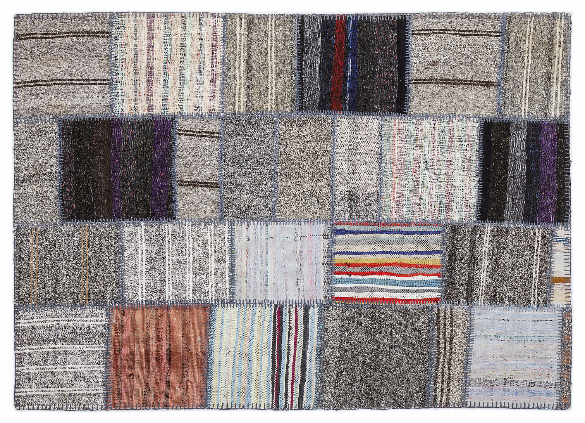 Apex Kilim Patchwork Unique Striped 1284 160 cm X 230 cm
