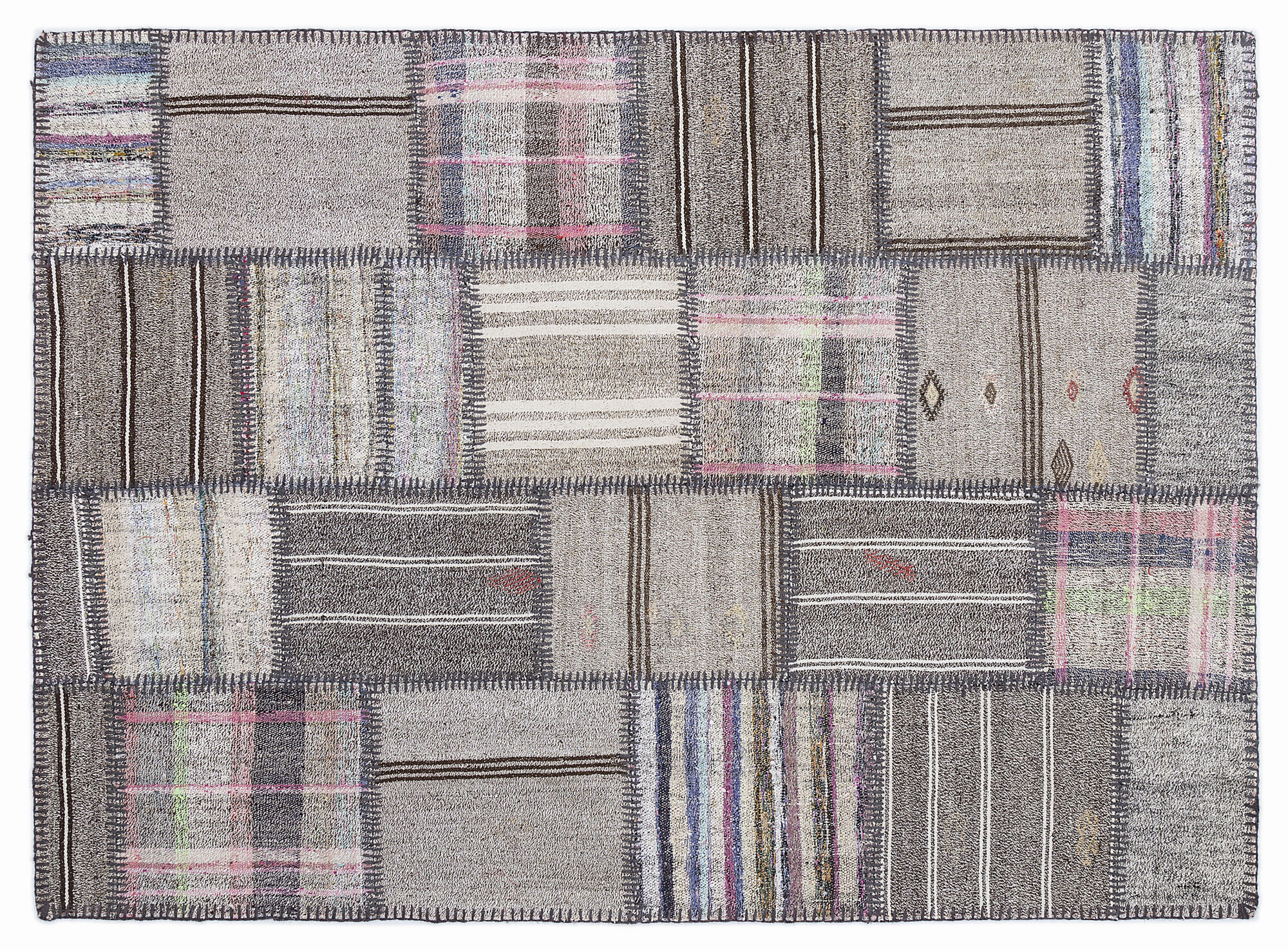 Apex Kilim Patchwork Unique Striped 1289 160 cm X 230 cm
