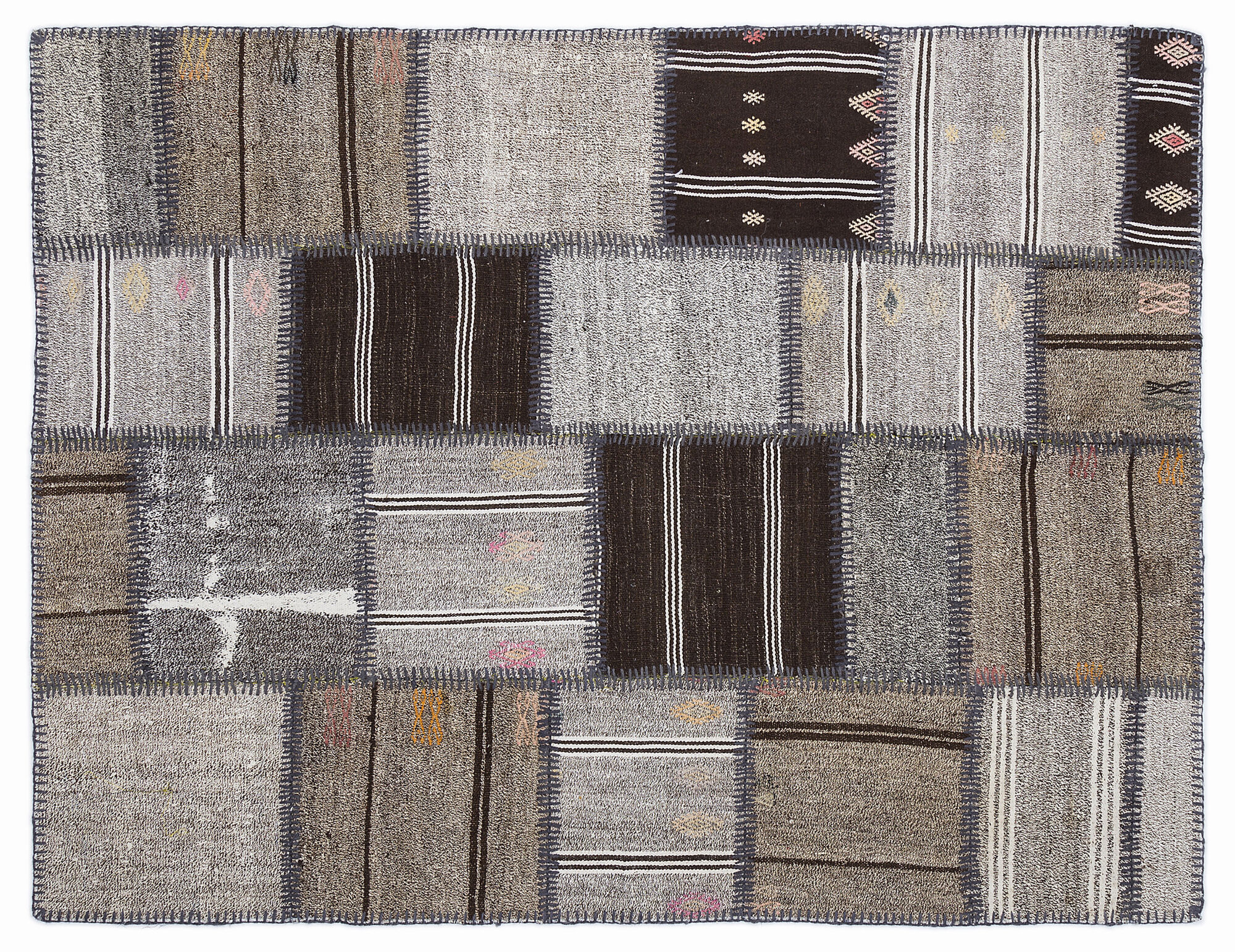 Apex Kilim Patchwork Unique Striped 1290 160 cm X 230 cm