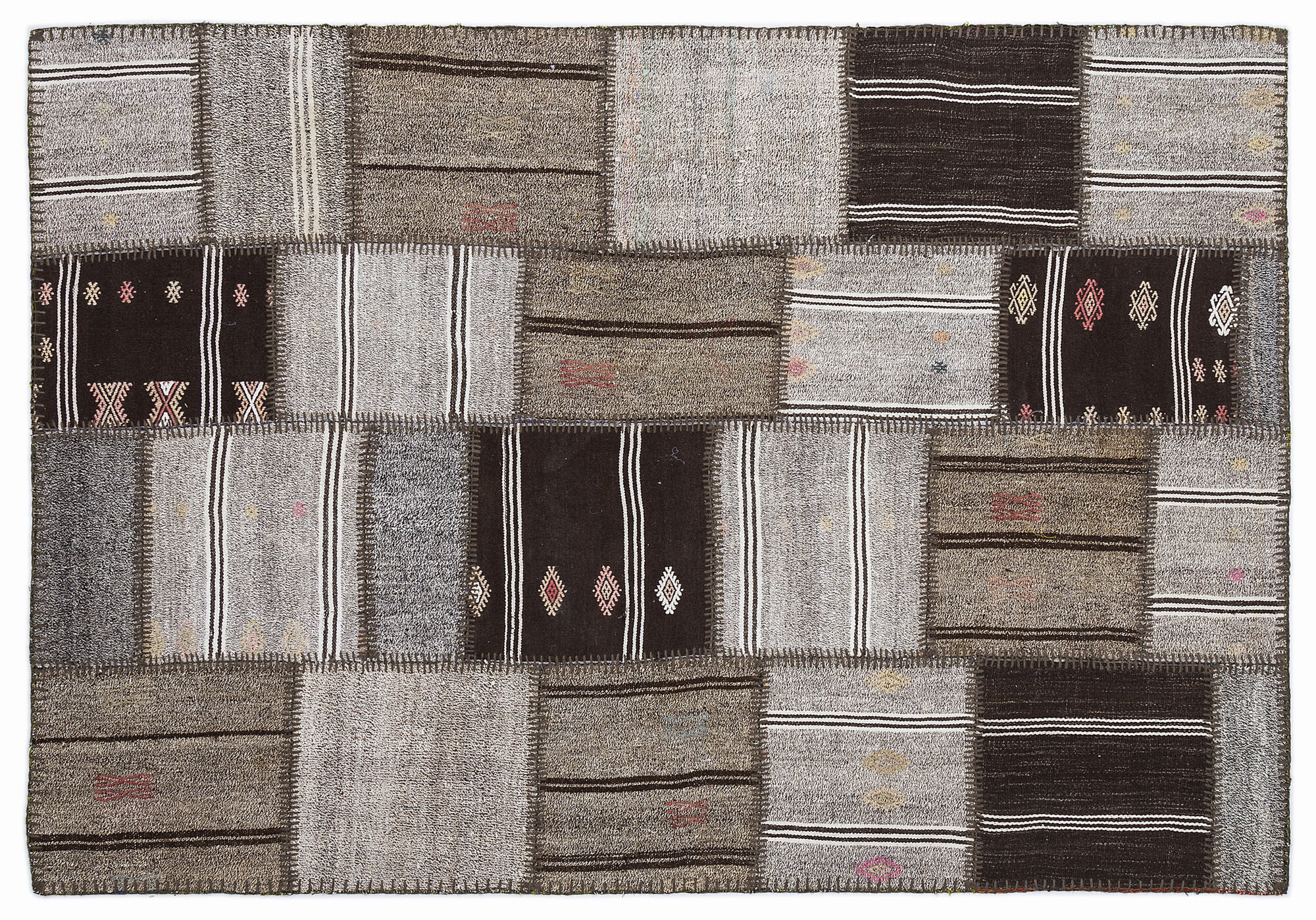 Apex Kilim Patchwork Unique Striped 1294 160 cm X 230 cm
