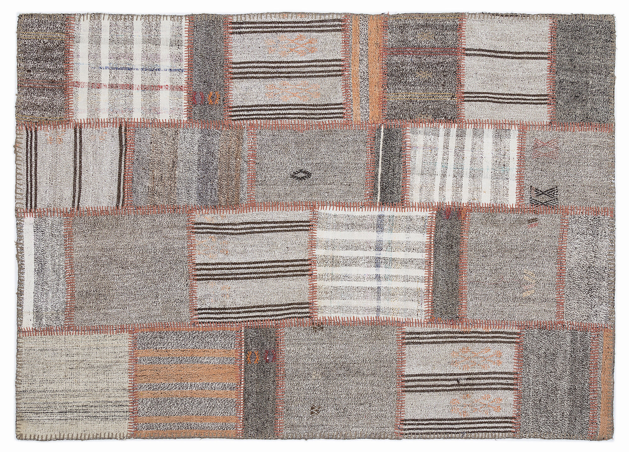 Apex Kilim Patchwork Unique Striped 1295 160 cm X 230 cm