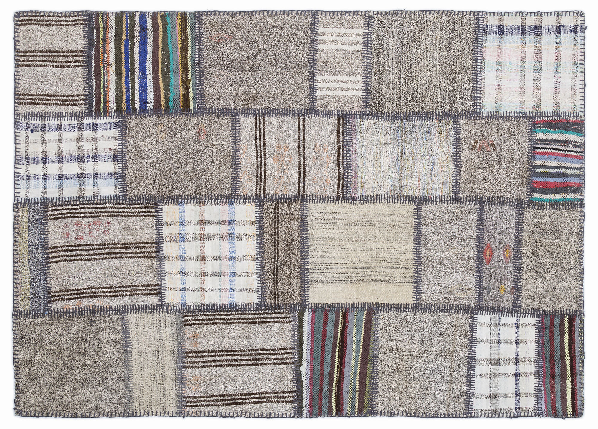 Apex Kilim Patchwork Unique Striped 1308 160 cm X 230 cm