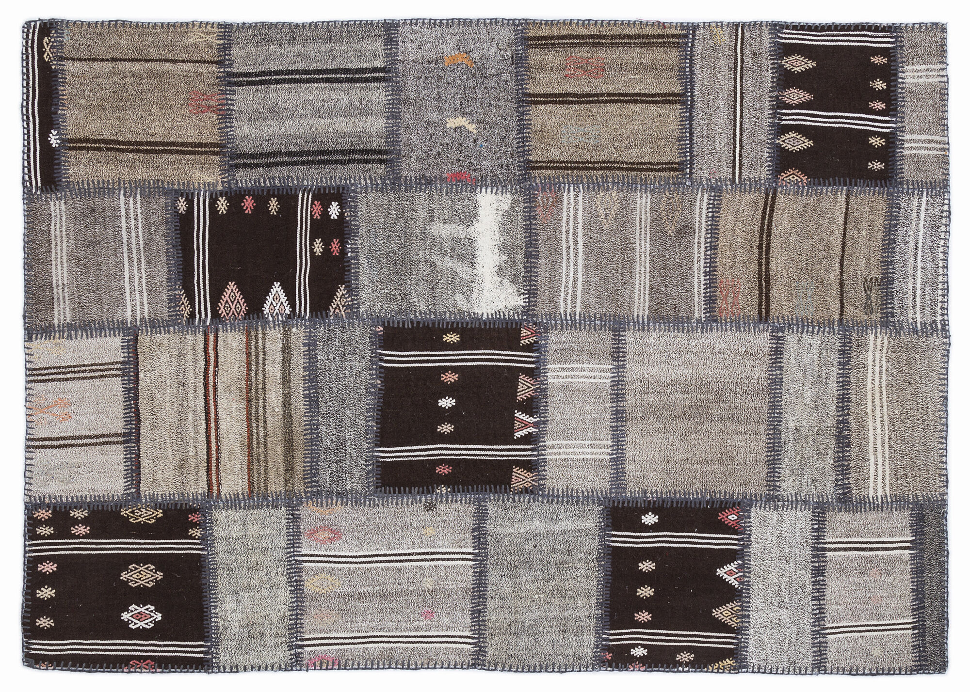 Apex Kilim Patchwork Unique Striped 1320 160 cm X 230 cm