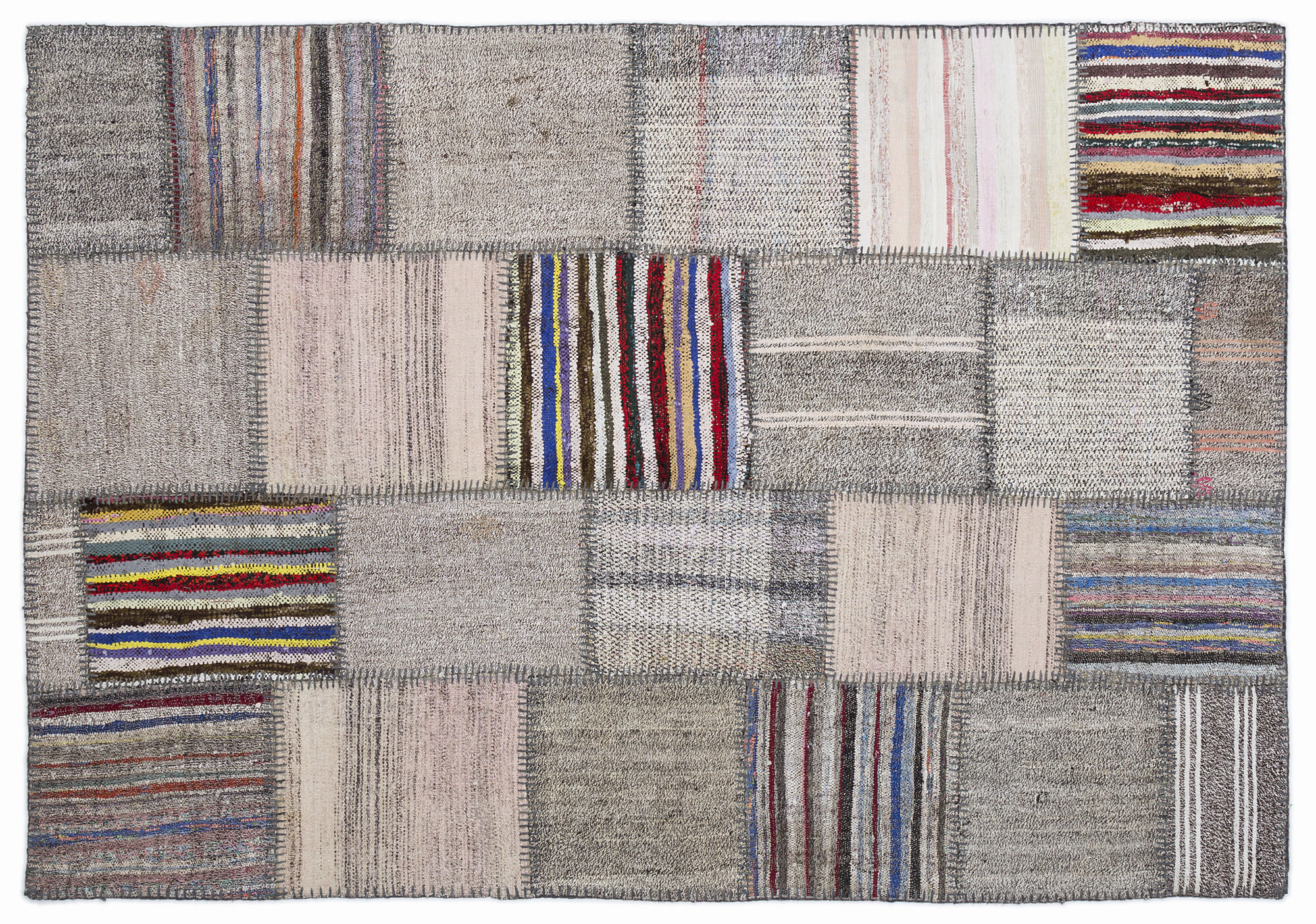 Apex Kilim Patchwork Unique Striped 1323 160 cm X 230 cm