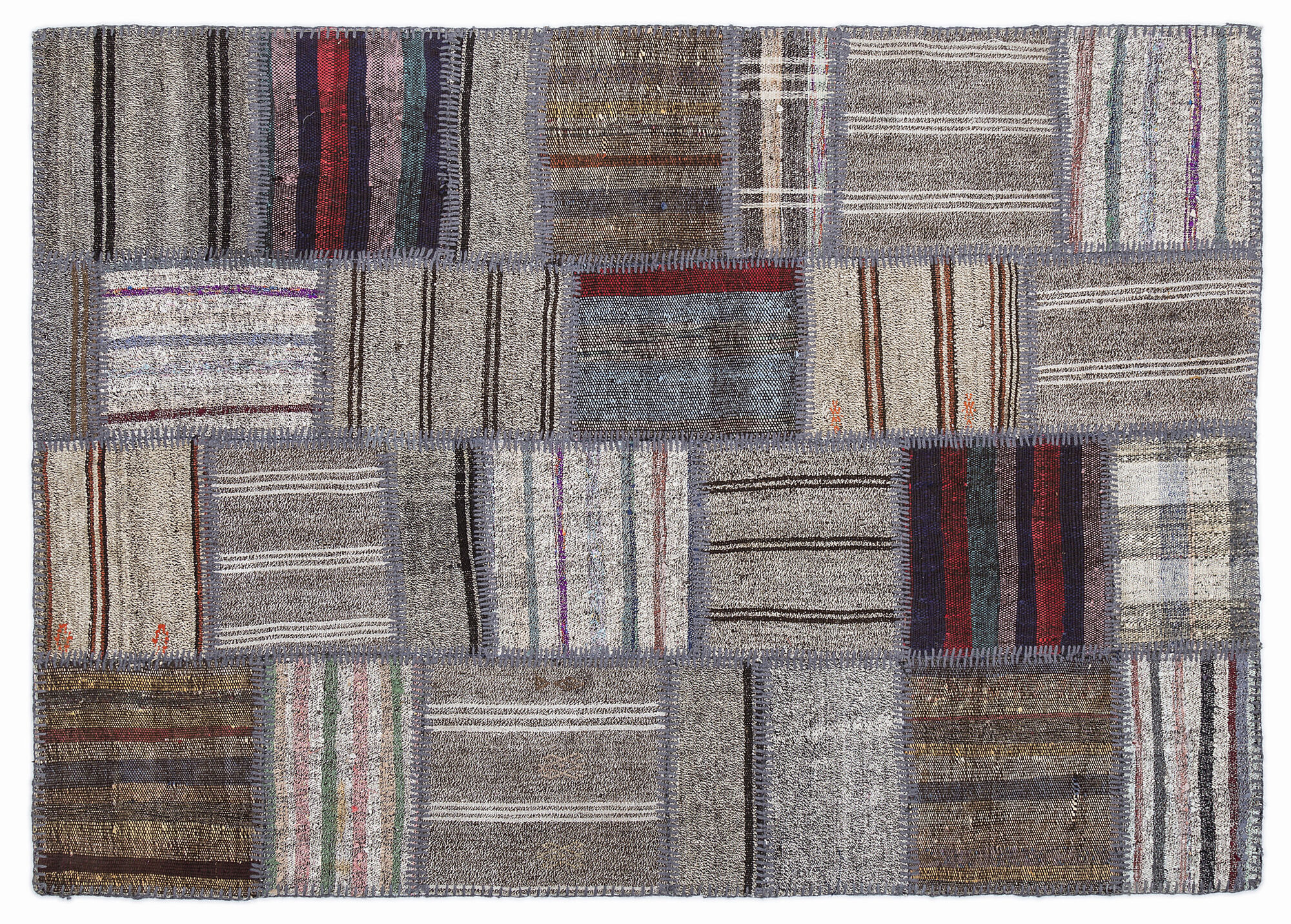 Apex Kilim Patchwork Unique Striped 1327 160 cm X 230 cm