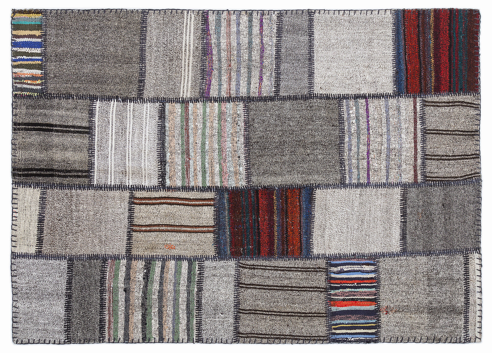 Apex Kilim Patchwork Unique Striped 1328 160 cm X 230 cm
