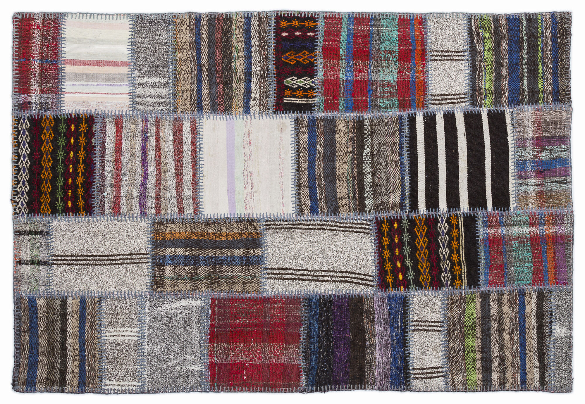 Apex Kilim Patchwork Unique Striped 1339 160 cm X 230 cm