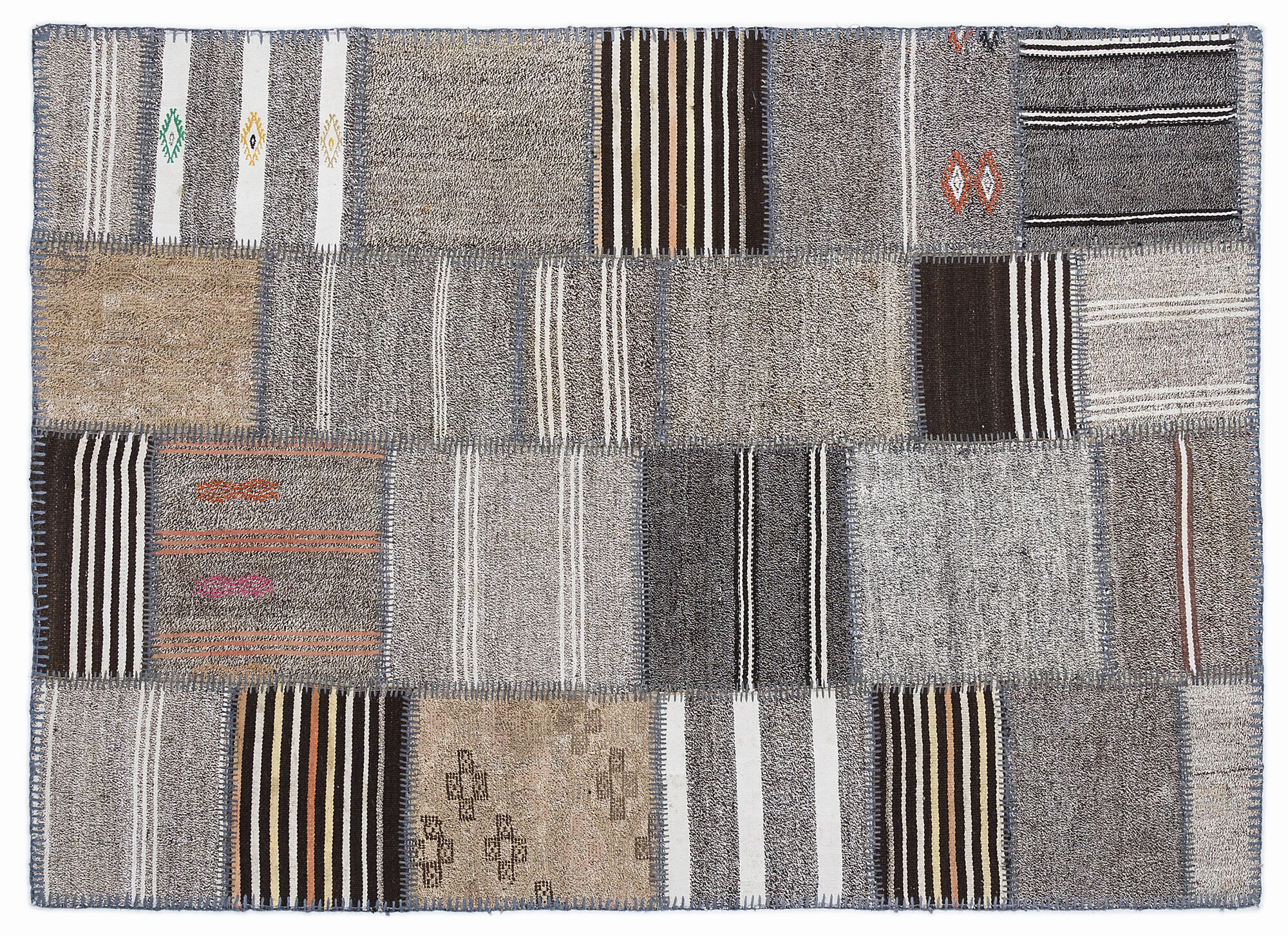 Apex Kilim Patchwork Unique Striped 1344 160 cm X 230 cm