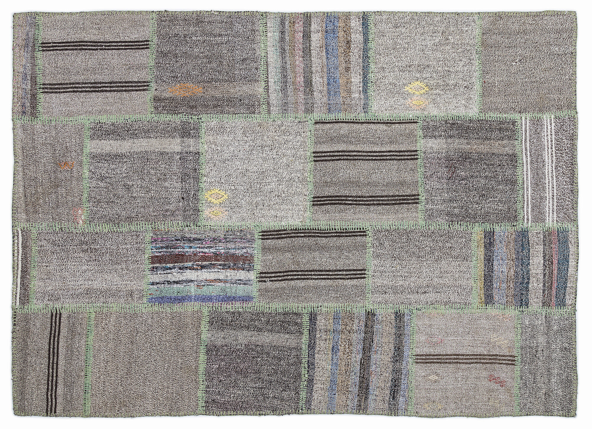 Apex Kilim Patchwork Unique Striped 1345 160 cm X 230 cm