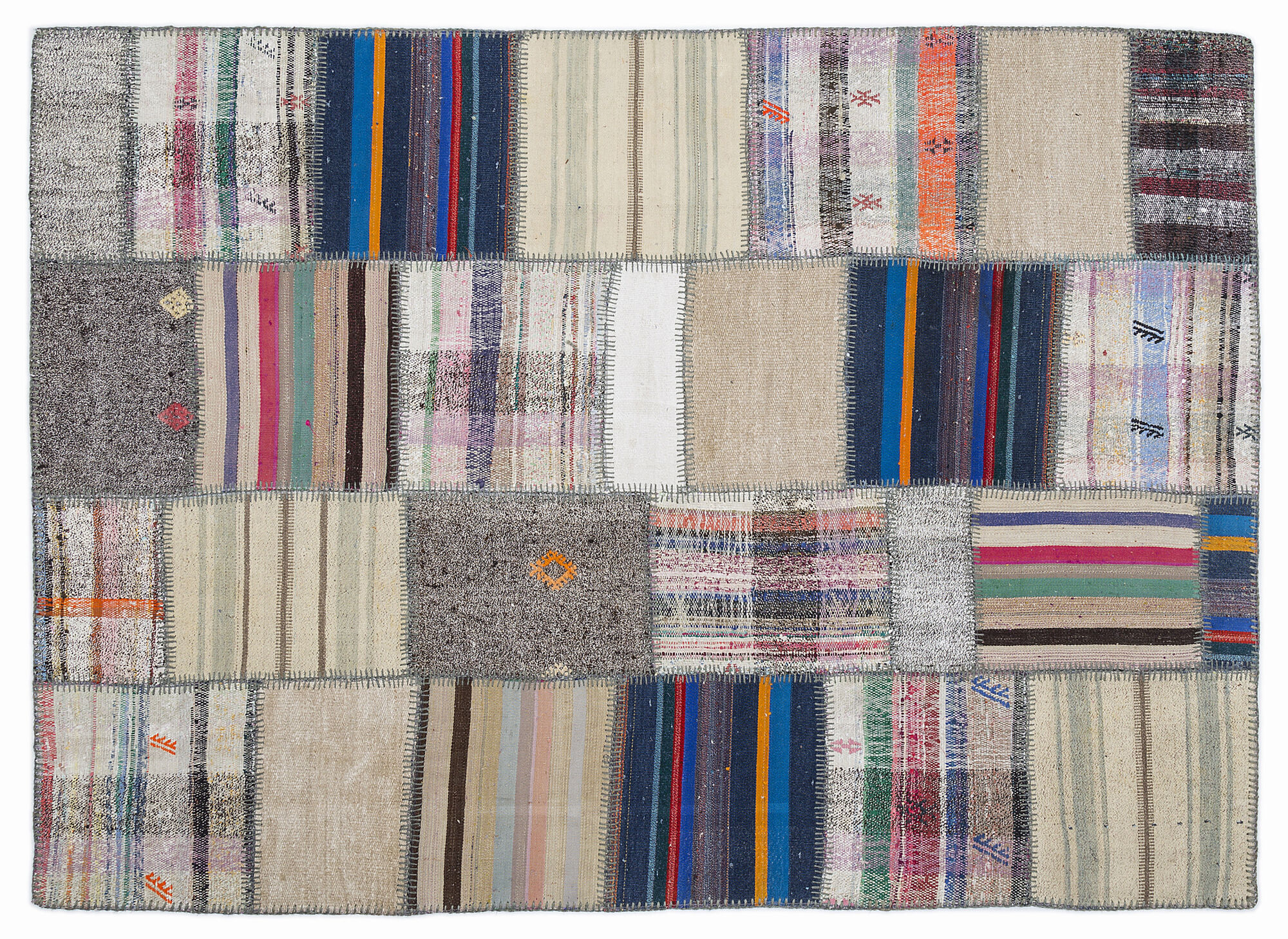 Apex Kilim Patchwork Unique Striped 1346 160 cm X 230 cm