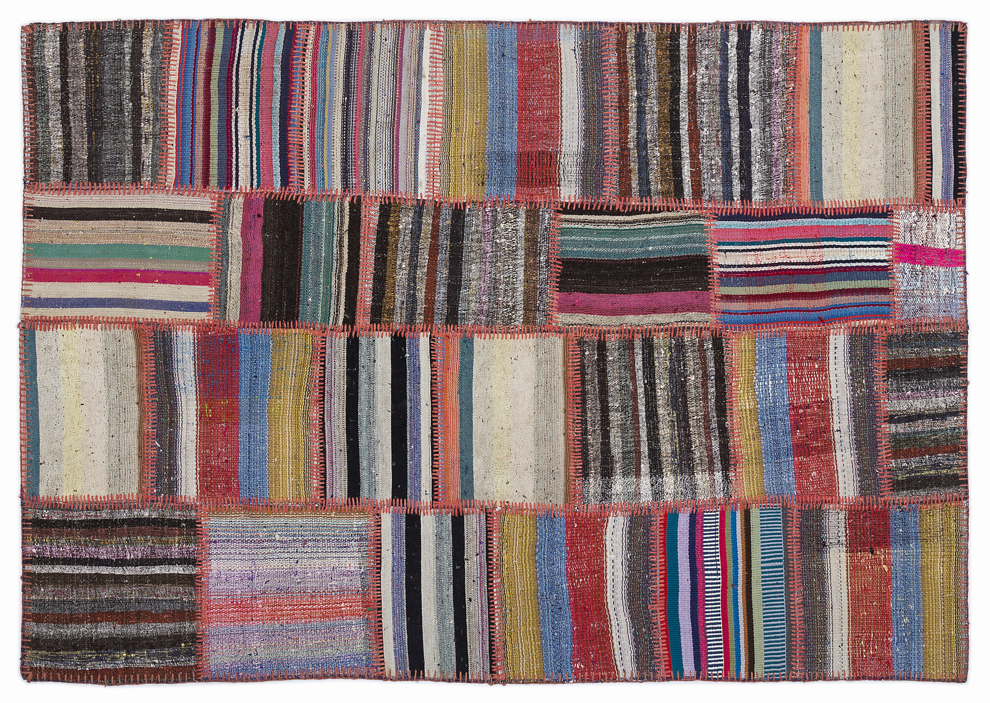 Apex Kilim Patchwork Unique Striped 1349 160 cm X 230 cm