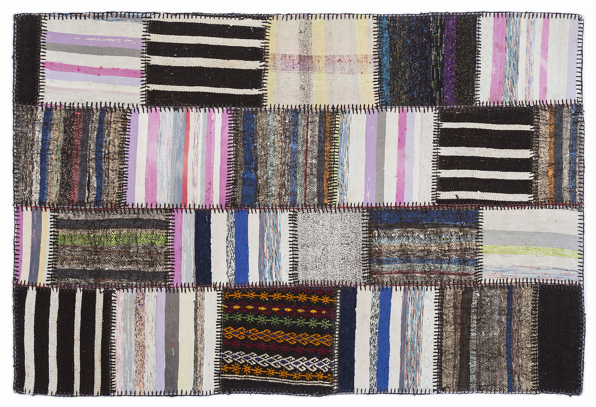 Apex Kilim Patchwork Unique Striped 1350 160 cm X 230 cm