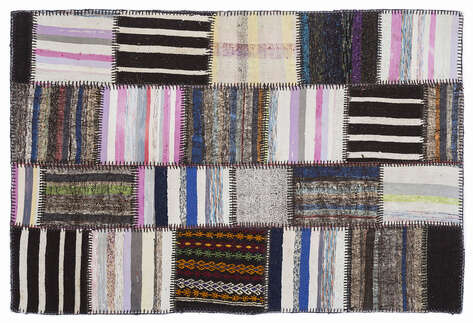 Apex Kilim Patchwork Unique Striped 1350 160 cm X 230 cm - 1