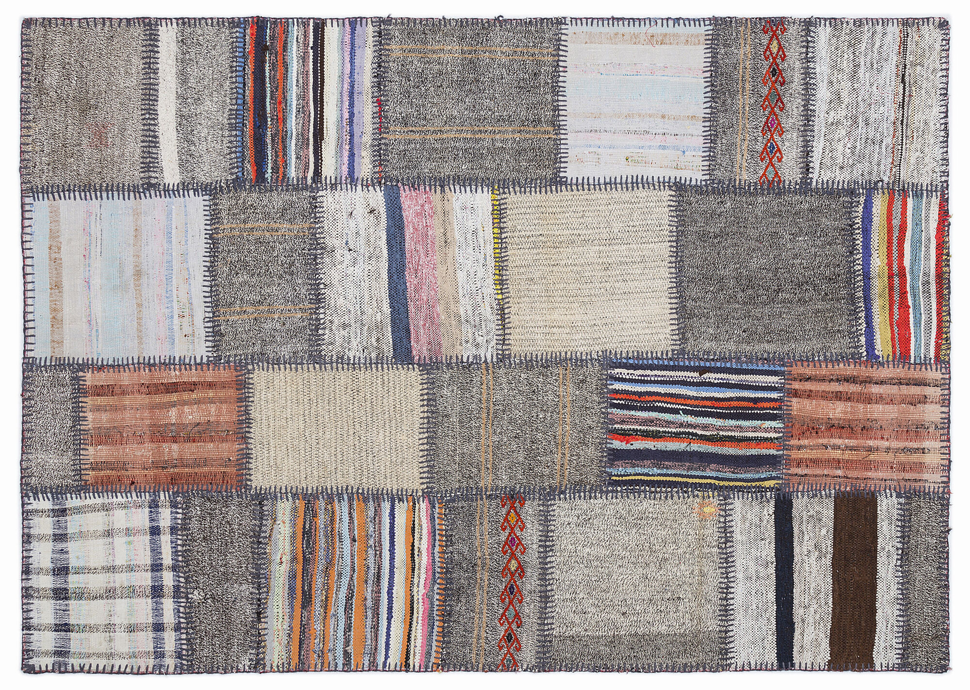 Apex Kilim Patchwork Unique Striped 1353 160 cm X 230 cm