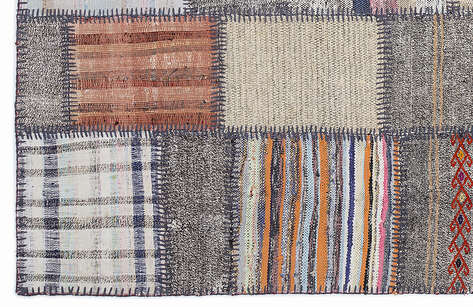 Apex Kilim Patchwork Unique Striped 1353 160 cm X 230 cm - 4