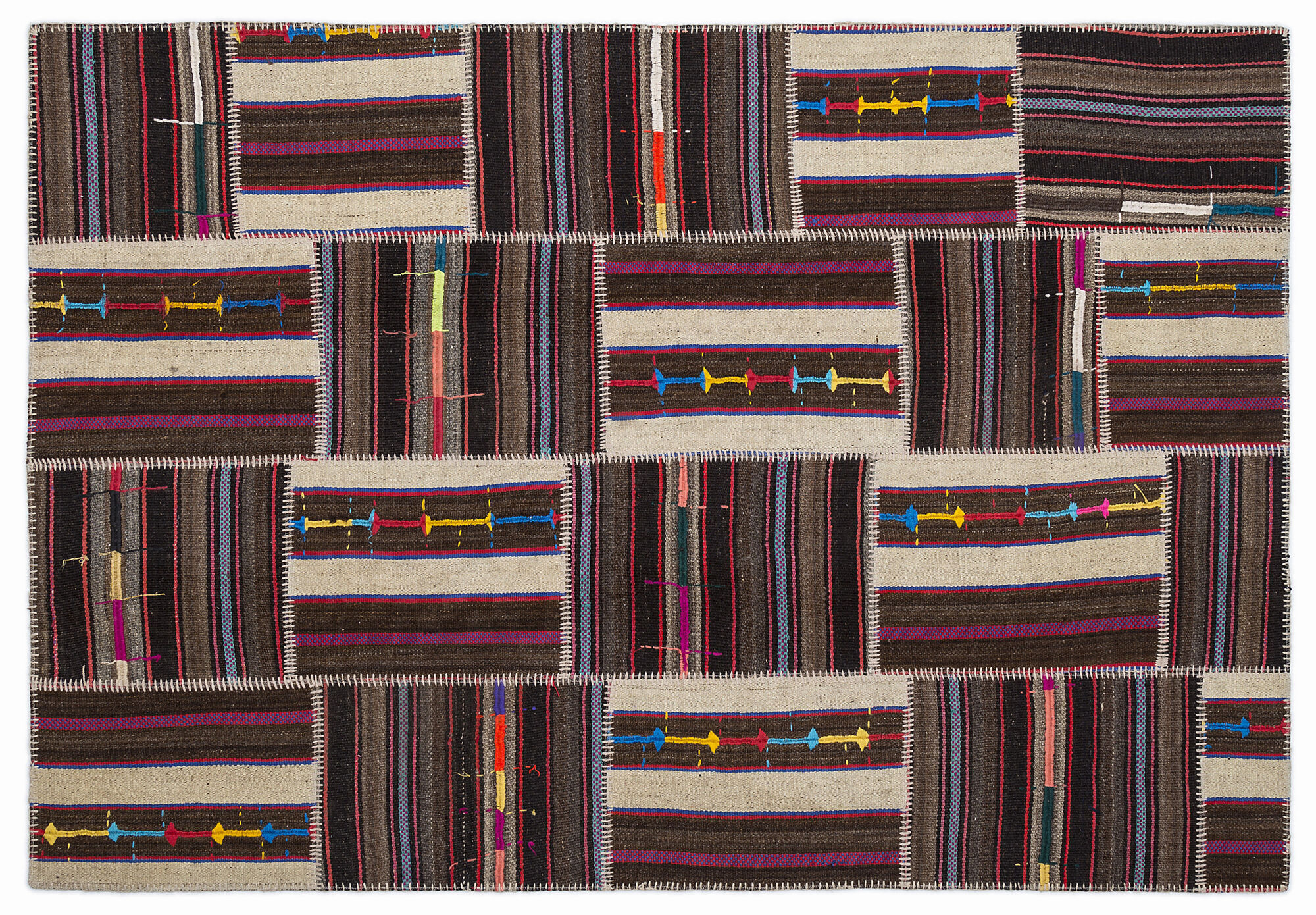 Apex Kilim Patchwork Unique Striped 1363 160 cm X 230 cm