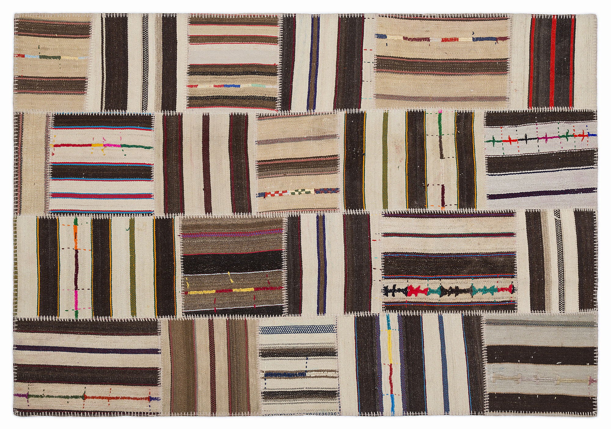 Apex Kilim Patchwork Unique Striped 1380 160 cm X 230 cm