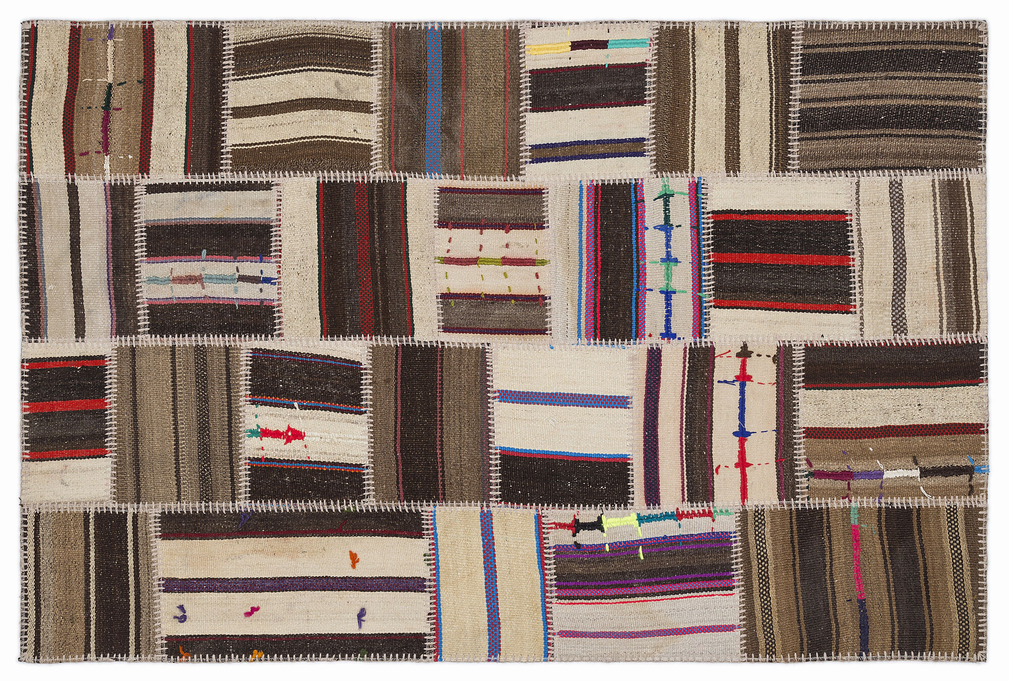 Apex Kilim Patchwork Unique Striped 1395 120 cm X 180 cm