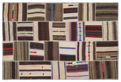 Apex Kilim Patchwork Unique Striped 1395 120 cm X 180 cm - 1