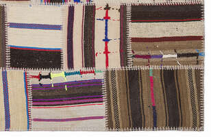 Apex Kilim Patchwork Unique Striped 1395 120 cm X 180 cm - 5